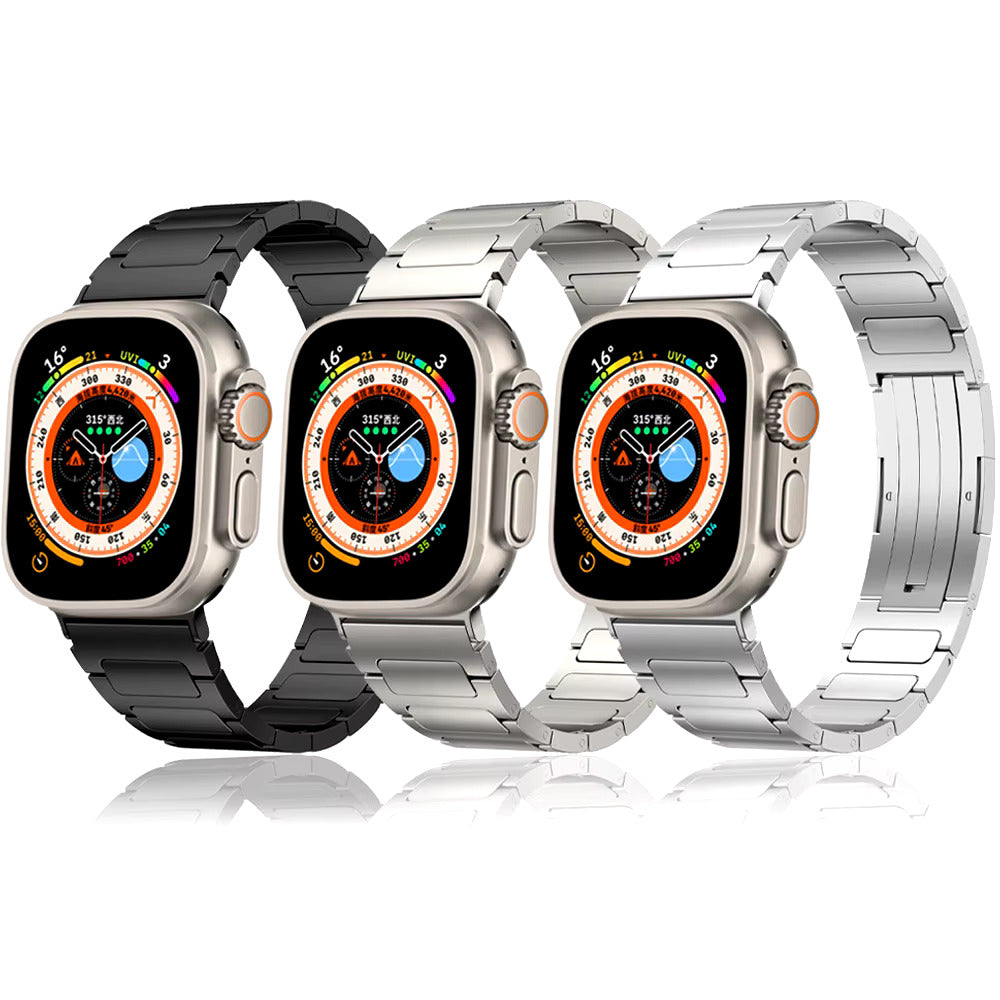 Stylish Titanium Band for Apple Watch - Durable, Lightweight & Comfortable Smartwatch Accessory for Workouts, Travel & Everyday Wear