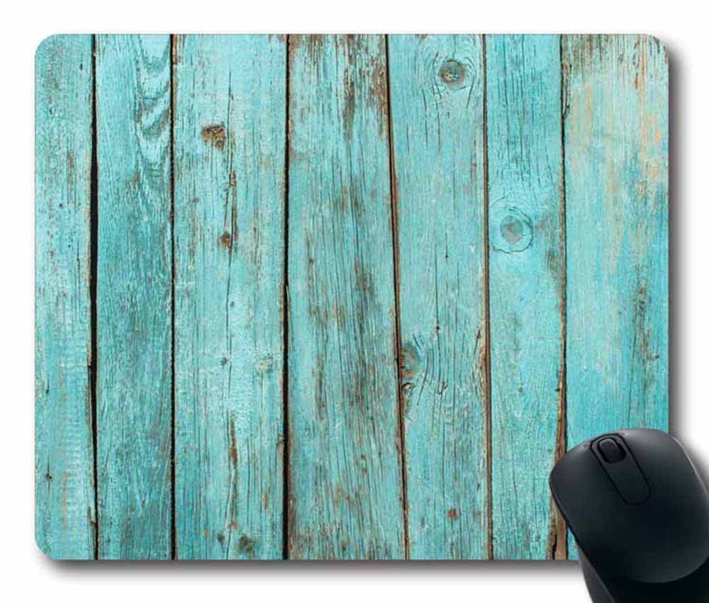 Turquoise Weathered Wood Teal Barn Beach Mouse Pad - Non-Slip Desk Accessory for Office, Gaming & Home Workspace