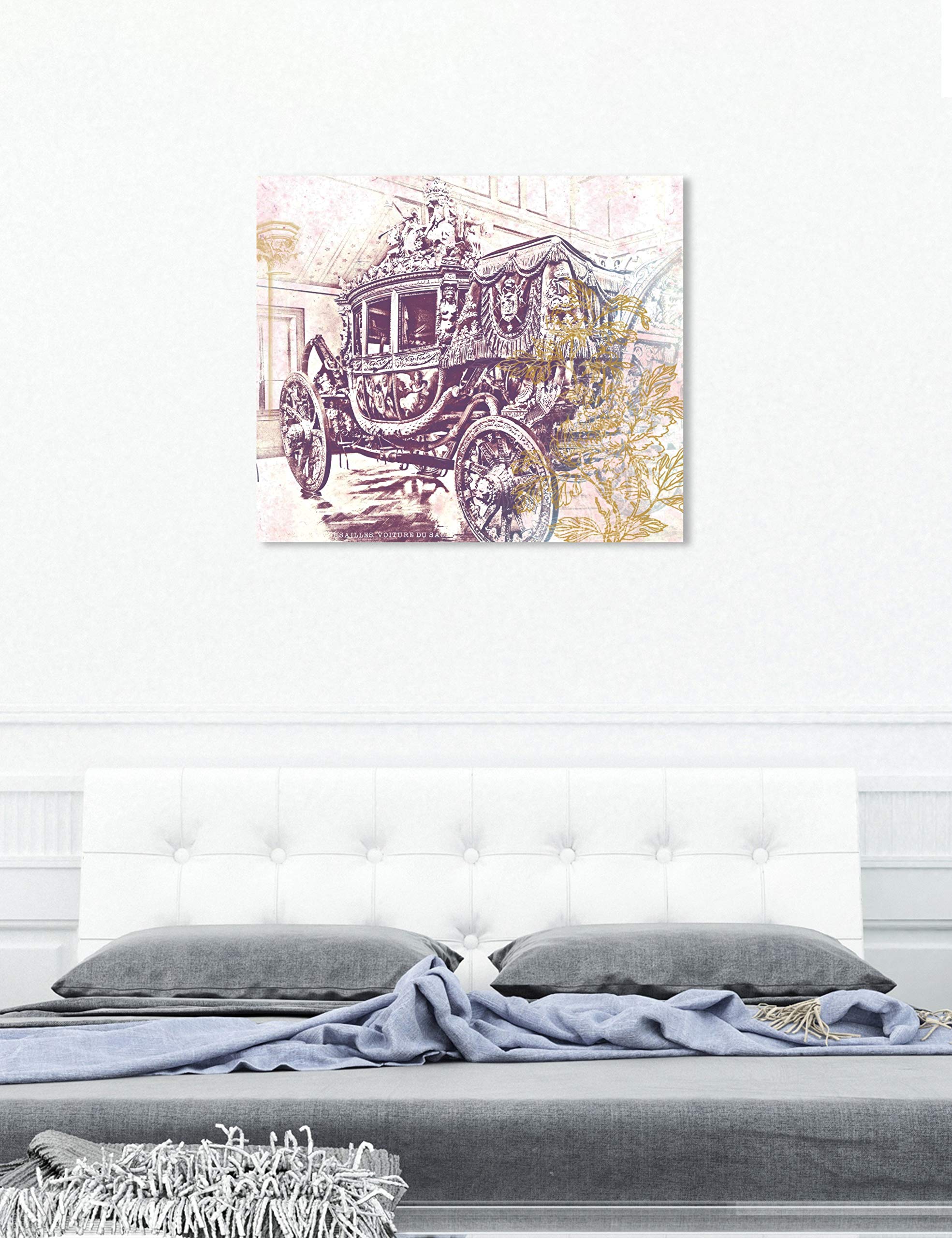 Oliver Gal Artist Co. 'Charles X Carriage' Classic Wall Art Canvas Print - 16x13 Inches Brown & Gold Home Decor - Perfect for Living Room, Bedroom & Office Wall Decor