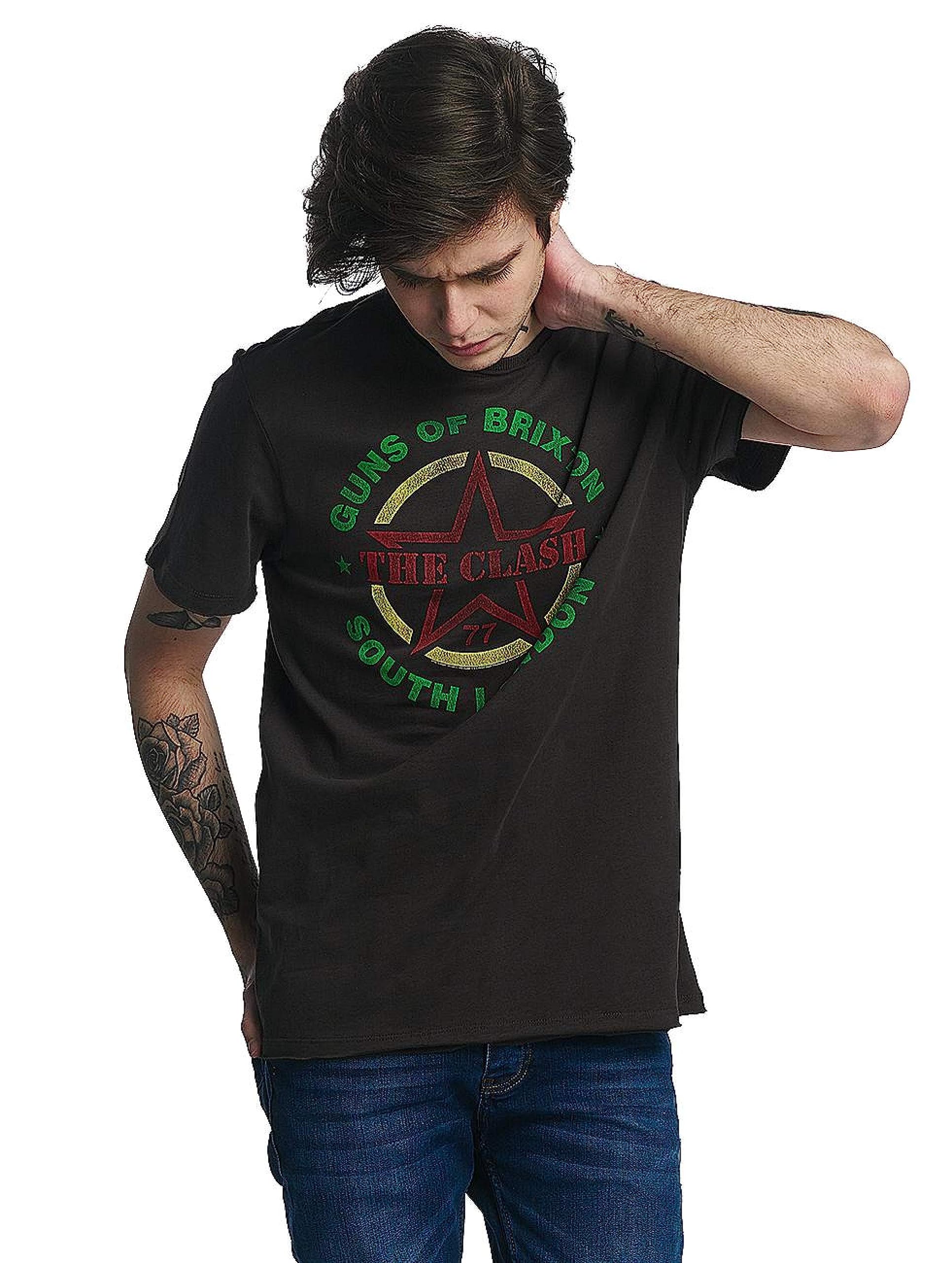Unisex Adult Guns of Brixton The Clash Graphic T-Shirt | Vintage Punk Rock Band Tee | Casual Wear & Music Festival Outfit
