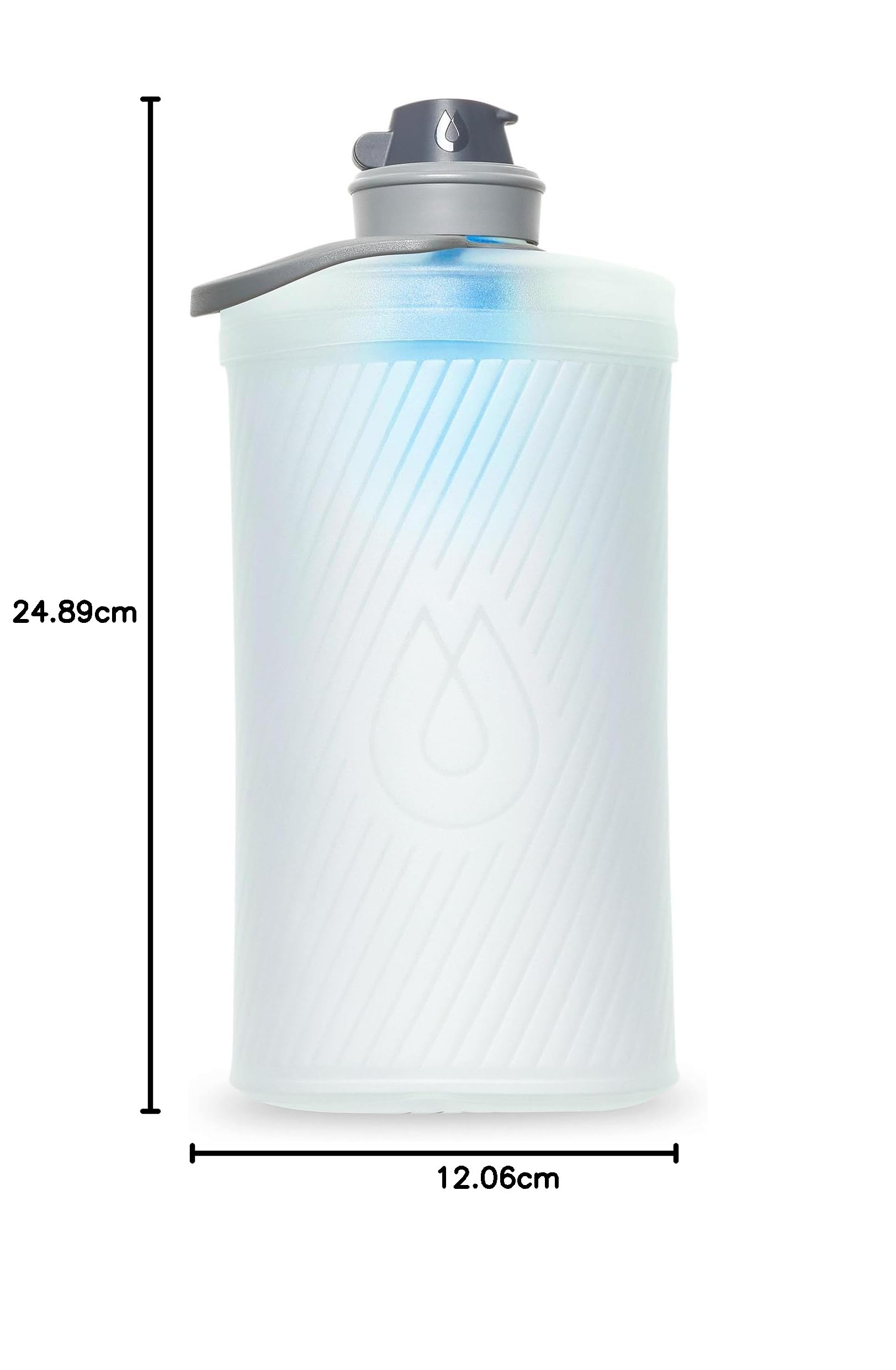 HydraPak Flux+ 1.5L Collapsible Water Bottle with Filter - BPA Free Ultra Light Backpacking Bottle, Leakproof Twist Cap, Clear Design - Perfect for Hiking, Camping and Outdoor Adventures