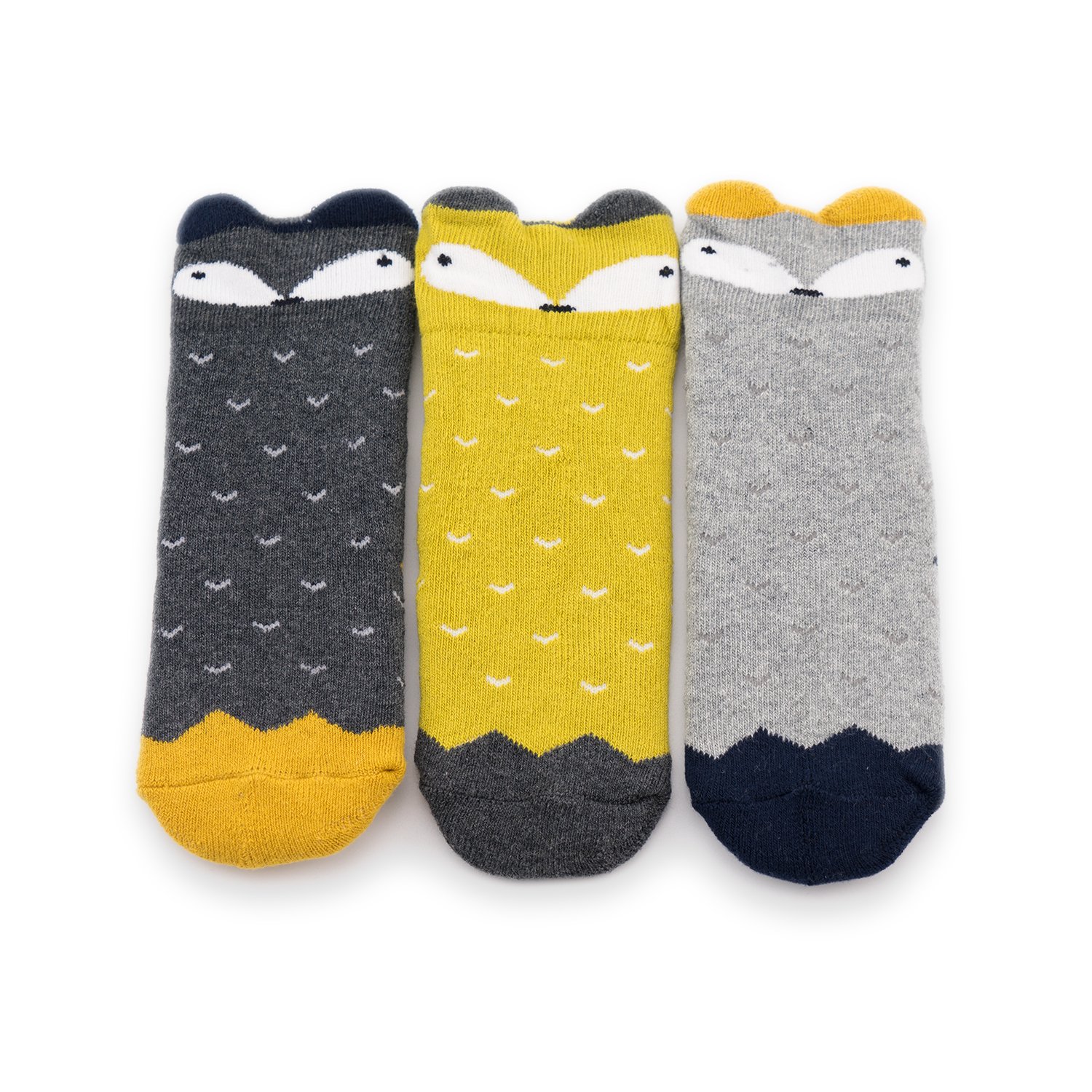 3 Pairs Ultra Thick Warm Winter Socks for Toddlers - Soft Cotton Crew Socks for Baby Boys & Girls (0-24 Months) - Perfect for Cold Weather, Indoor Play & Outdoor Activities