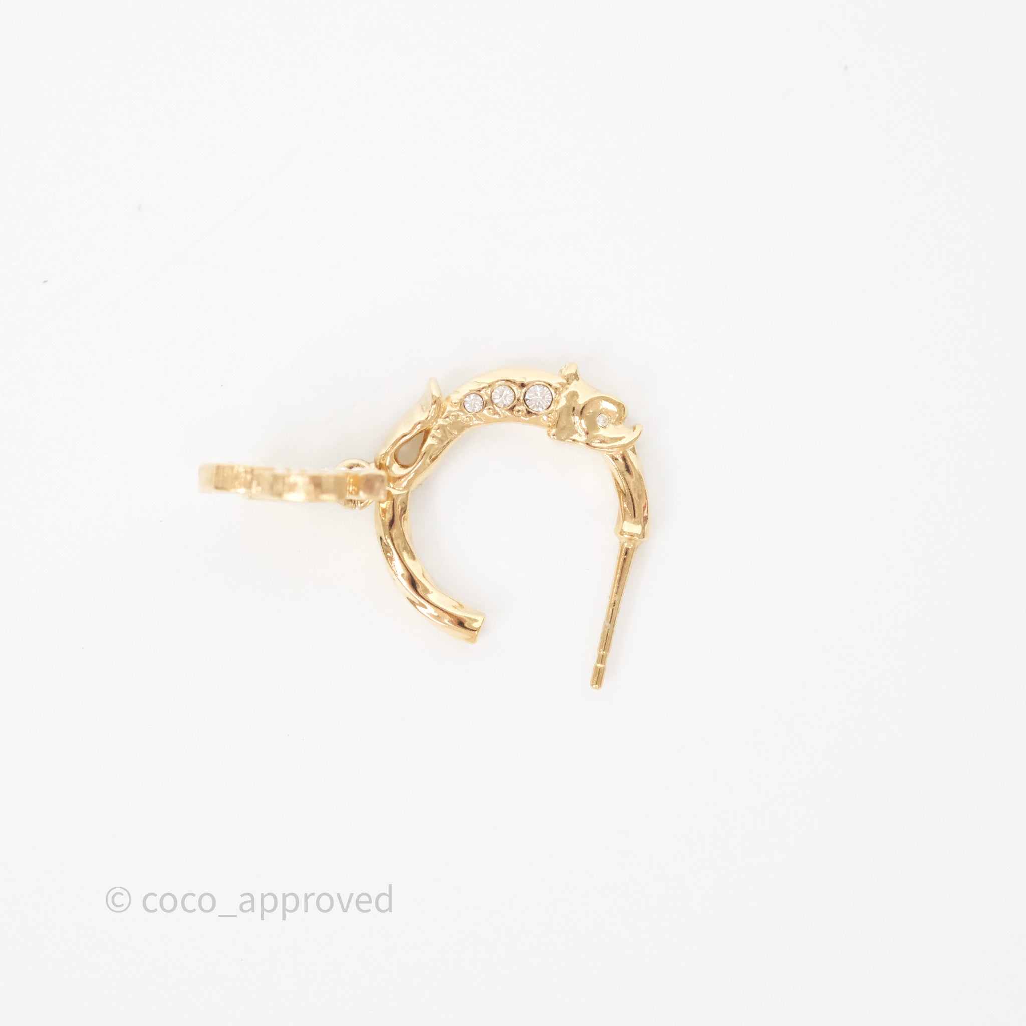 Chanel CC Crystal Hoop Earrings Gold Tone 23C - Luxury Fashion Jewelry for Women | Perfect for Parties, Weddings & Special Occasions