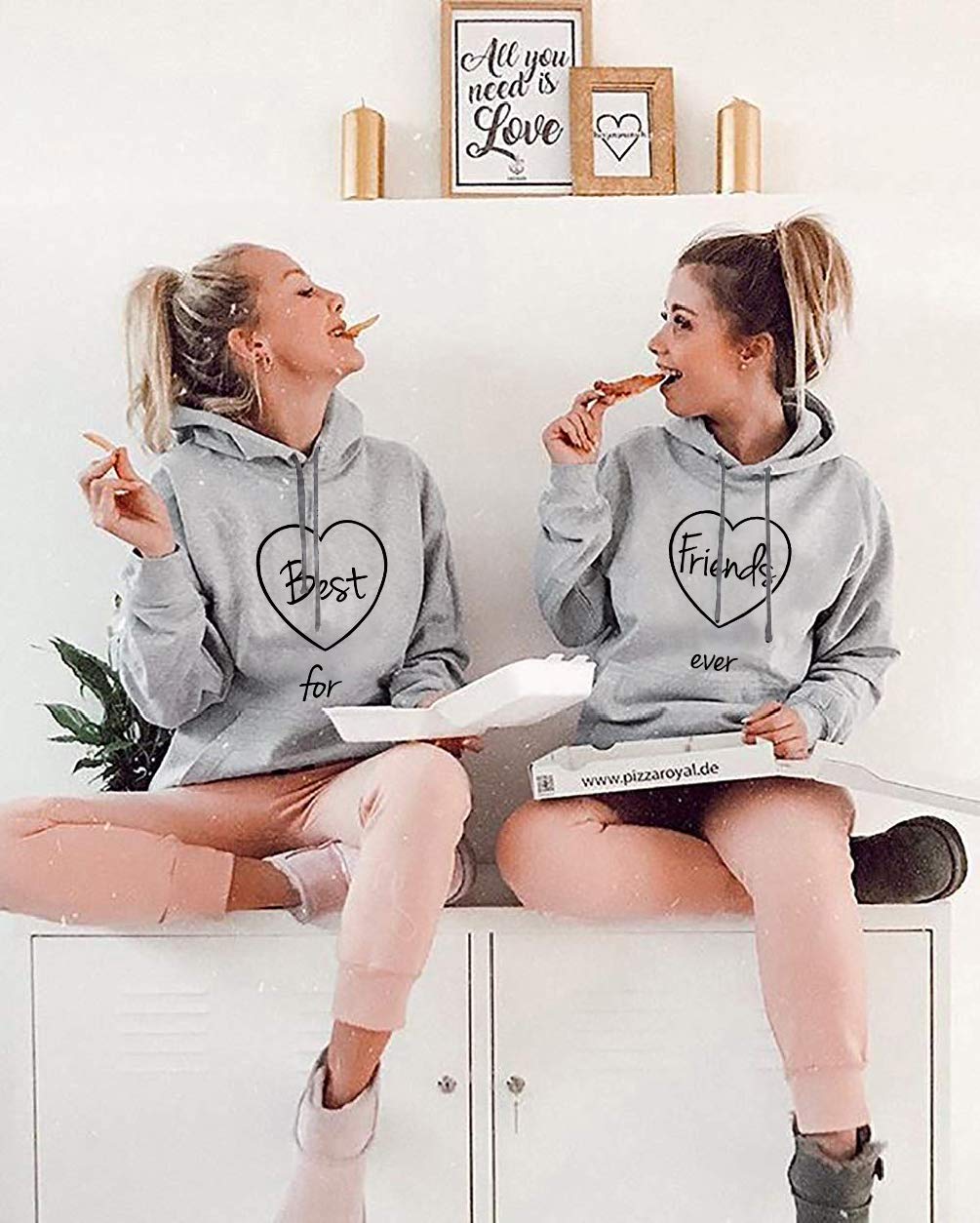 Best Friends Matching Hoodies for Women - Cute BFF Sweatshirts for Girls, Couple Hoodie Gift for Besties - Perfect for Sleepovers, Birthdays & Friendship Celebrations