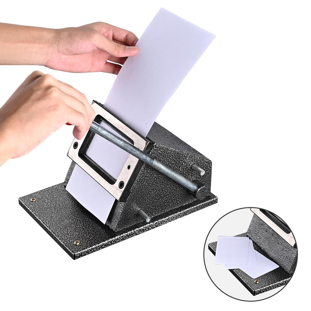 Premium Metal PVC ID Card Manual Die Cutter - Custom Scrapbooking Tool for Crafting, Membership Cards & DIY Projects | Perfect for Card Making, Scrapbook Embellishments & Office Organization