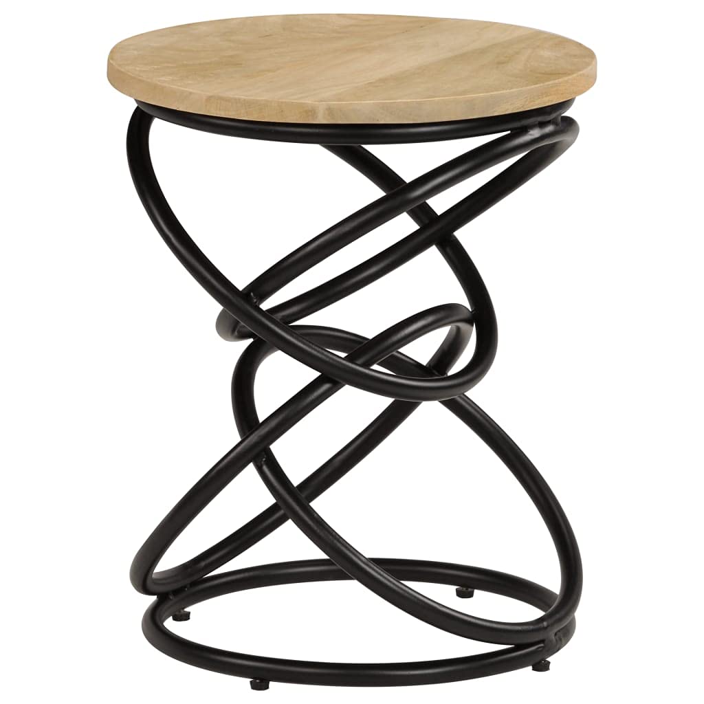 Solid Mango Wood Mini Side Table - 15.7