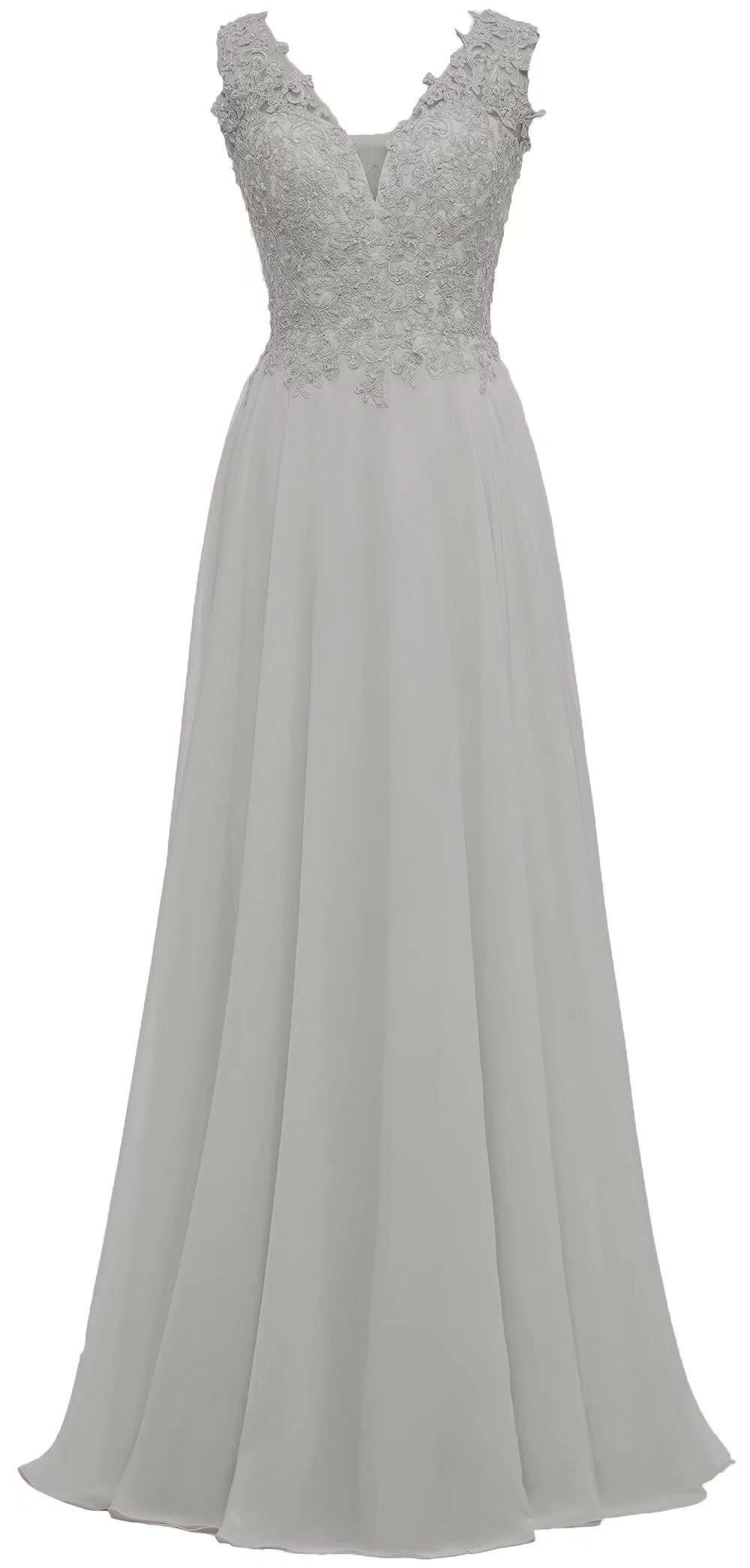 Elegant Lace Chiffon Bridesmaid Dress - Long V-Neck Formal Gown for Wedding, Prom & Special Occasions | Perfect for Bridal Party, Evening Events & Black Tie Gatherings