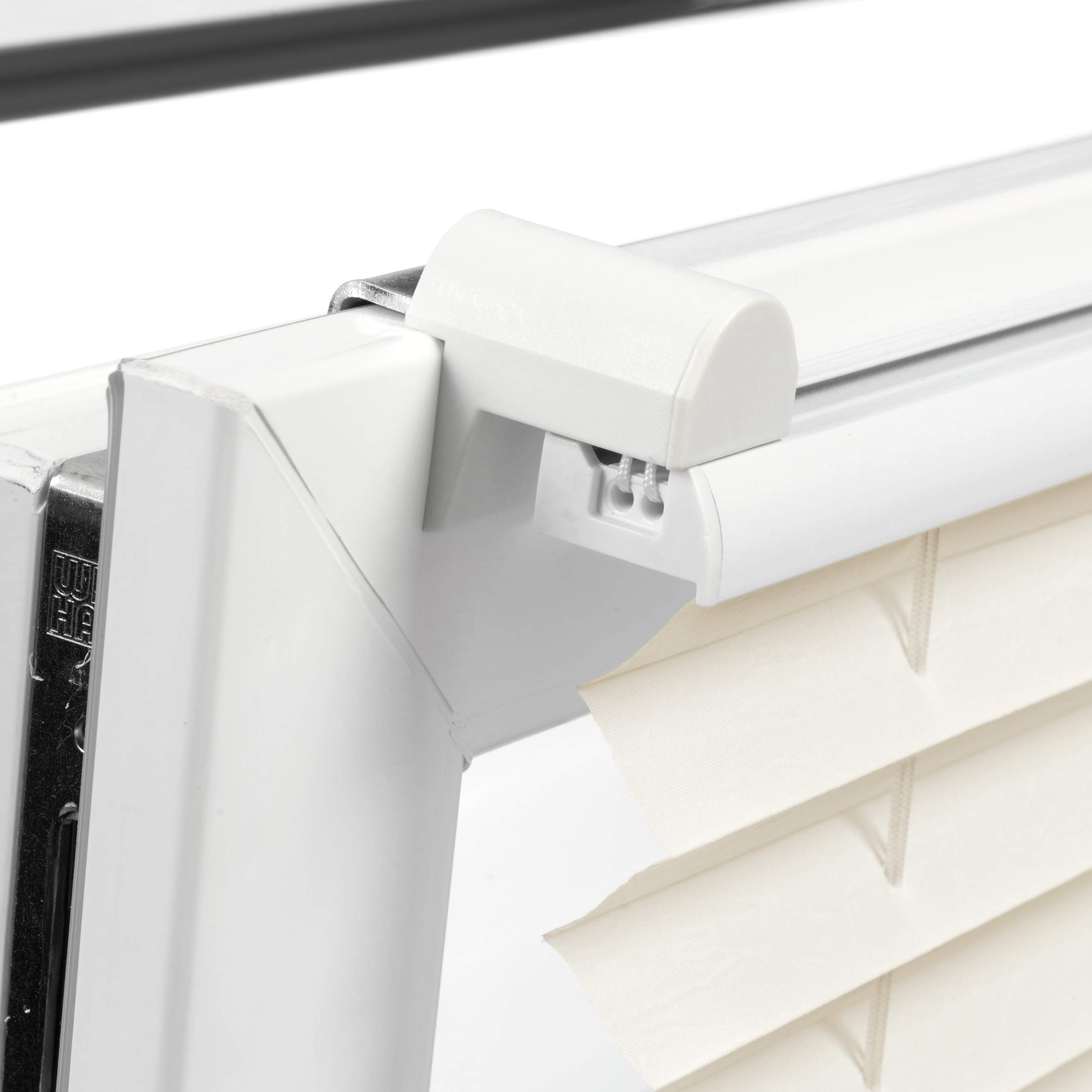 EASYFIX Pleated Blind for Clamping - Opaque Folding Window Shade with Mounting Kit, Dual Operating Rails, Ivory 80x130cm (WxH) - Perfect for Kitchens, Bathrooms & Office Privacy