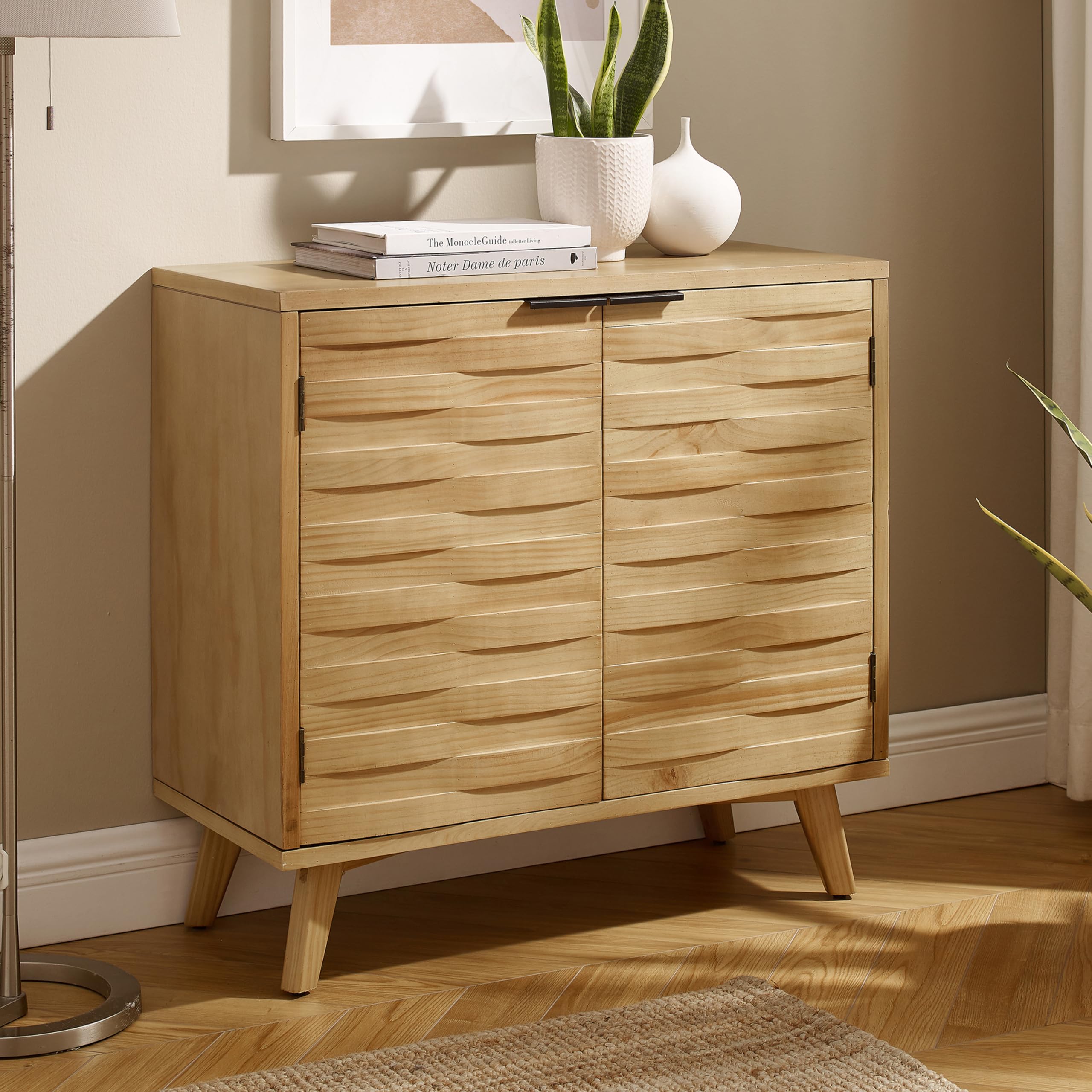 Art Leon Modern Sideboard Buffet Cabinet - 2-Door Storage Organizer with Shelves for Hallway, Entryway & Living Room - Perfect for Home Decor & Space Saving Solutions