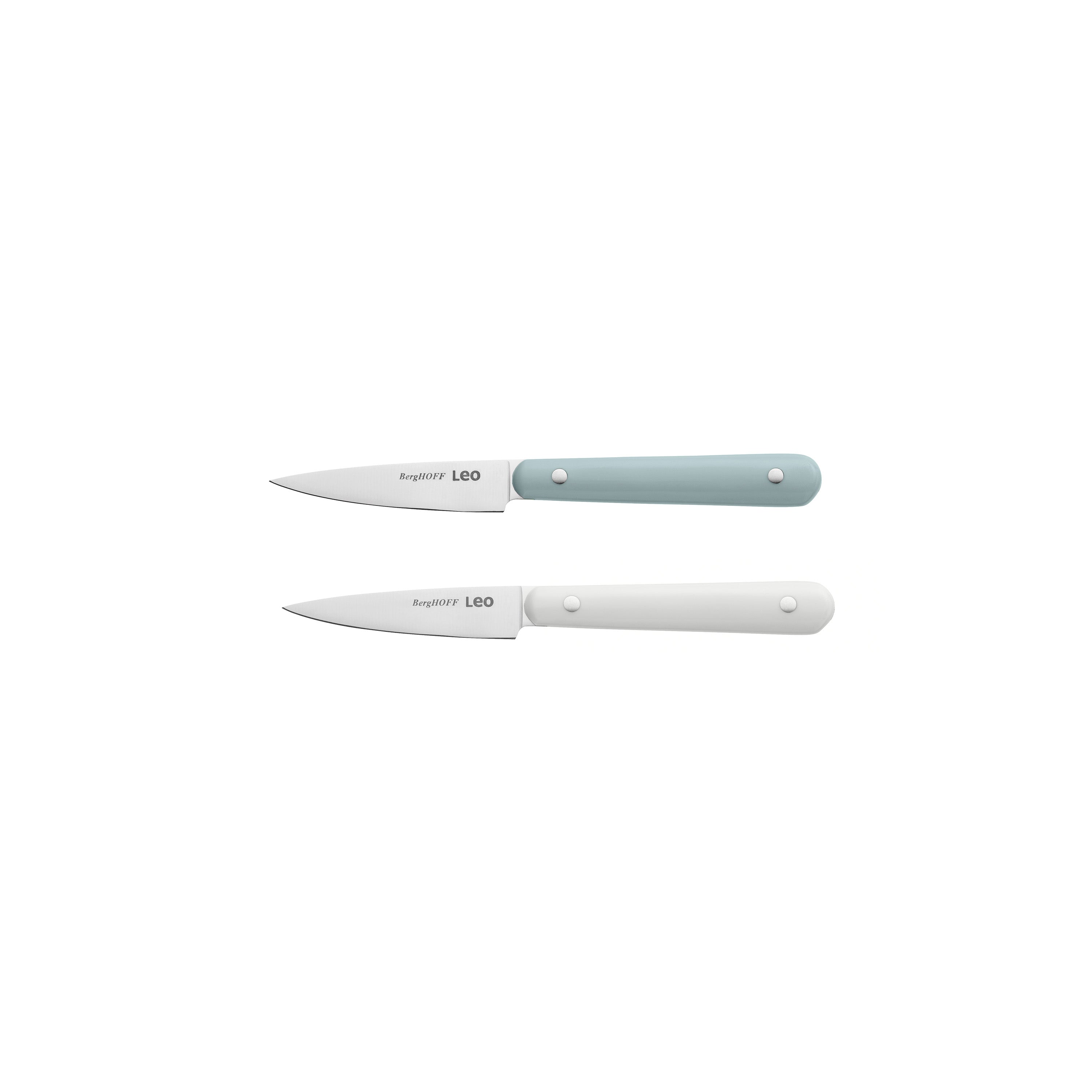 BergHOFF Leo 2-Piece Stainless Steel Paring Knife Set - Slate & Spirit - Perfect for Peeling, Slicing & Precision Kitchen Tasks