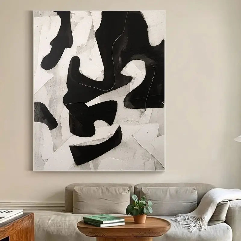 Abstract Tranquility Art Painting #WS005 - Modern Wall Decor for Living Room, Bedroom & Office - Calming Blue & White Contemporary Canvas Artwork