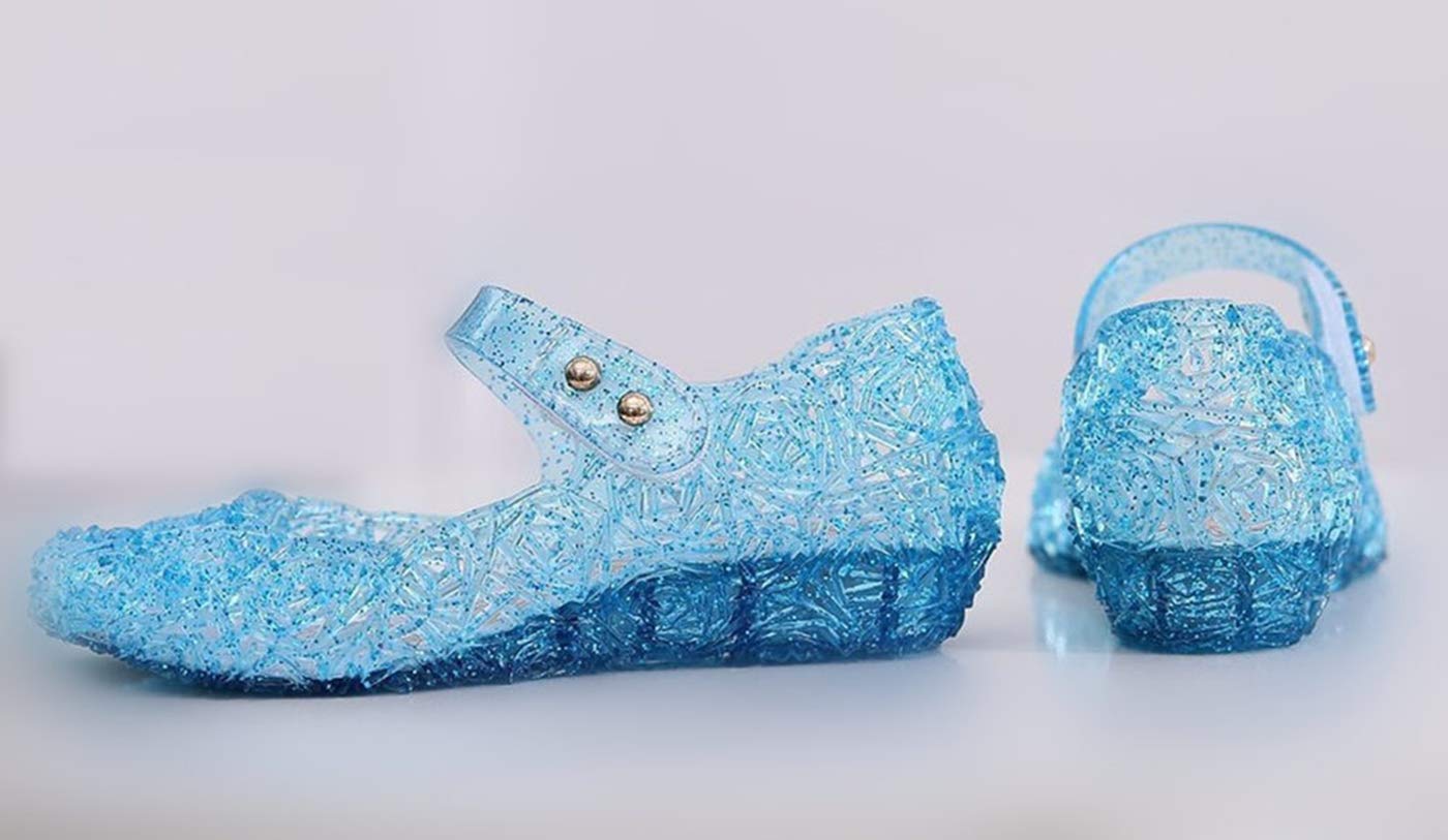 YouKD Girls Princess Cosplay Shoes - Sparkling Crystal Jelly Sandals for Dress Up, Halloween Costumes & Birthday Parties | Comfortable & Stylish Kids' Play Shoes
