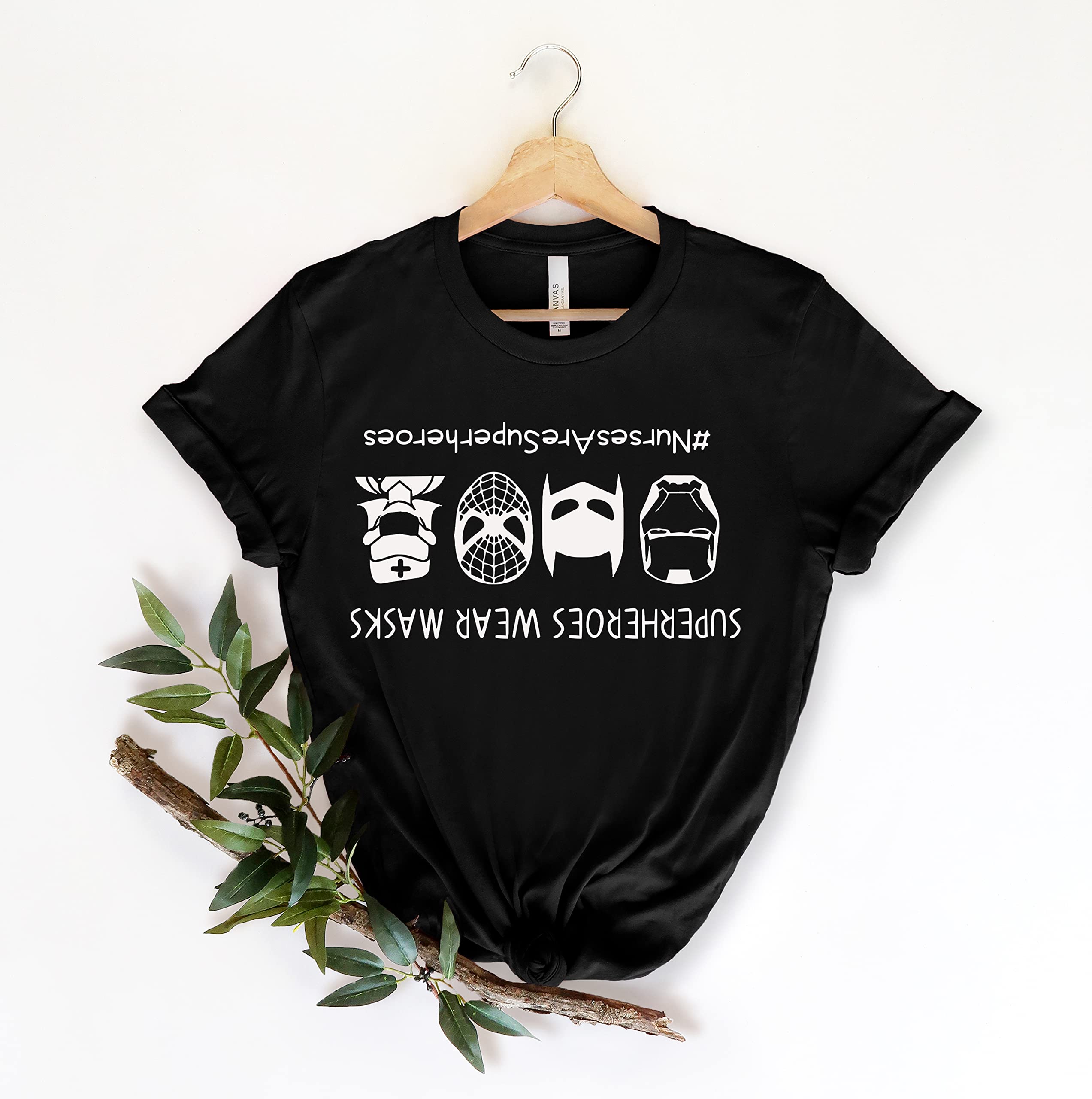 Nurses Are Superheroes T-Shirt - Superheroes Wear Masks Tee - Quarantine Heroes Apparel - Comfortable Nurse Shirt for Healthcare Workers - Perfect for Work, Gifts & Everyday Wear