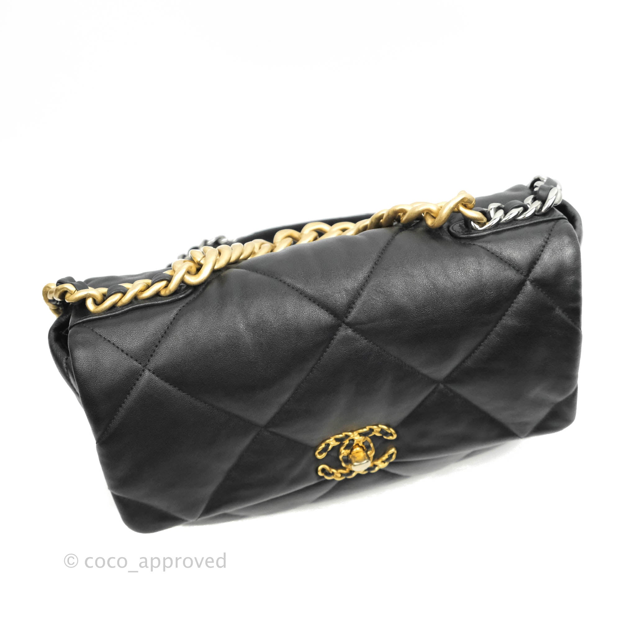Chanel 19 Medium Flap Bag in Black Goatskin Leather with Mixed Hardware - Perfect for Everyday Luxury & Special Occasions