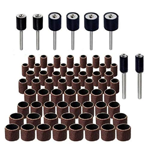 Docunah 45Pcs Drum Sander Kit for Rotary Tools - 360 Nail Sanding Accessories with 6Pcs Drum Mandrels - Perfect for Woodworking, Nail Art & DIY Projects