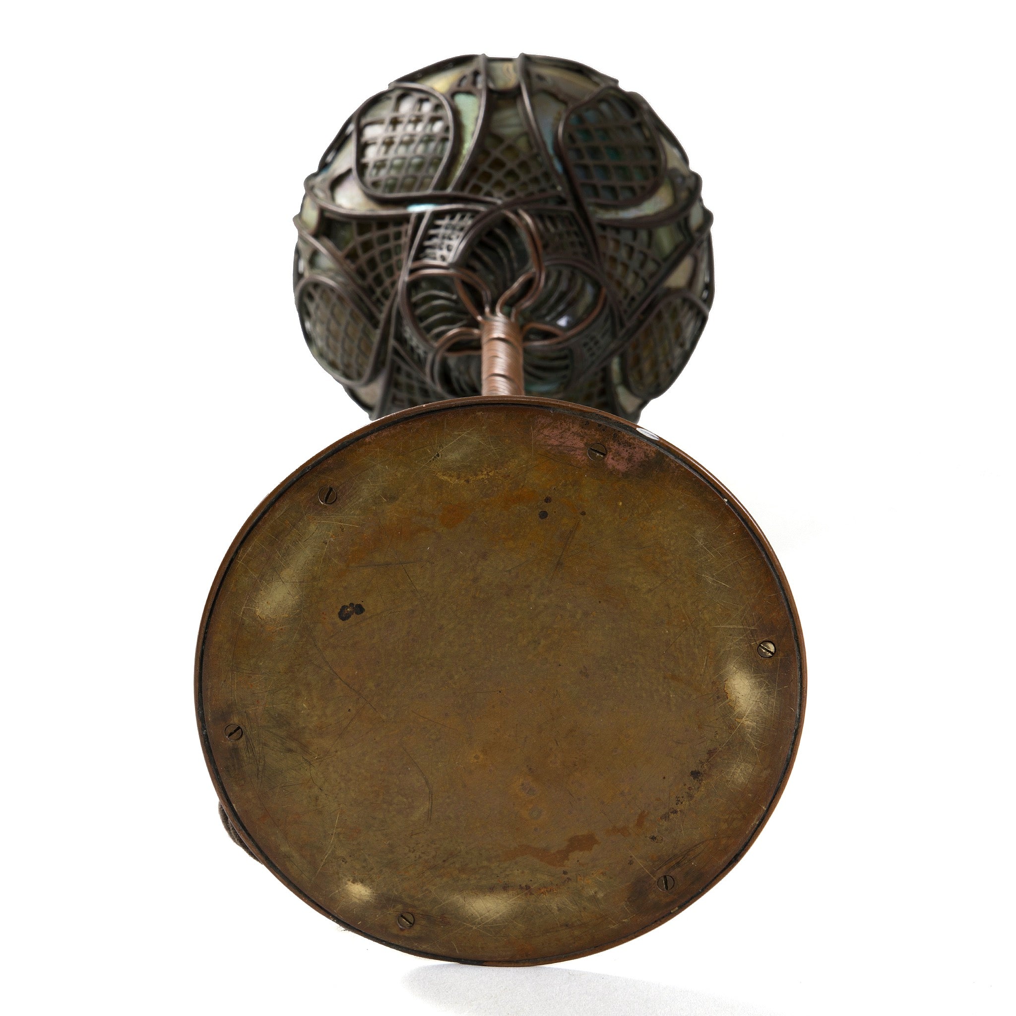 Tiffany Studios New York Scarab Table Lamp - Handcrafted Stained Glass Lamp for Home & Office Decor - Perfect for Living Room, Bedroom, or Study Lighting