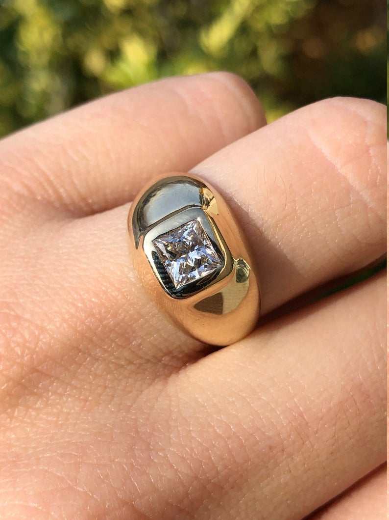 1.08ct Princess Cut G Color Diamond Solitaire Ring in 14K White Gold - Perfect for Engagement, Wedding & Anniversary Gifts