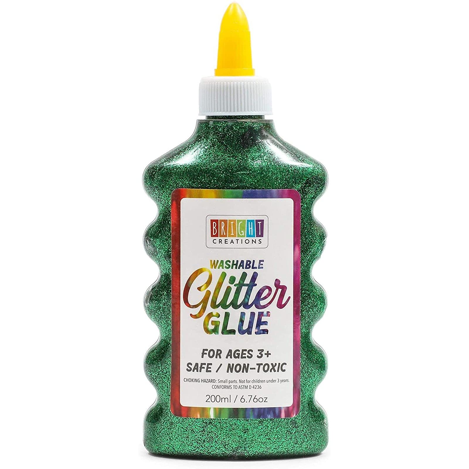 Bright Creations Glitter Glue Set for Arts & Crafts - 8 Vibrant Colors (6.76 Oz Each) | Non-Toxic Washable Glue for DIY Projects, Scrapbooking, Kids Crafts & School Supplies | Pack of 8 Glitter Glue Bottles