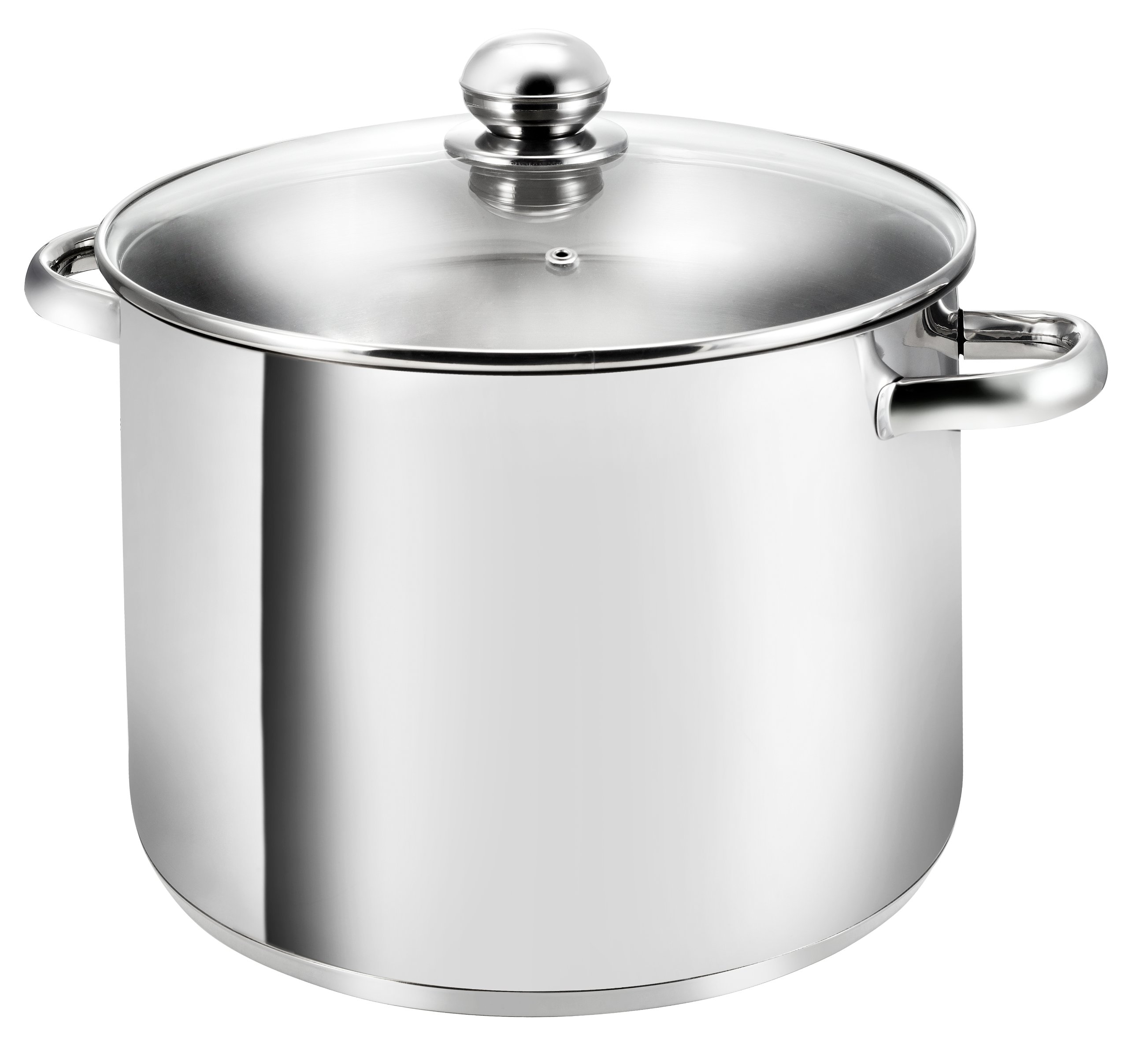 KOPF Gigant 12.5L Large Stainless Steel Cooking Pot with Glass Lid - 28cm Diameter, 21cm Height - Perfect for Family Meals, Soup Making & Bulk Cooking