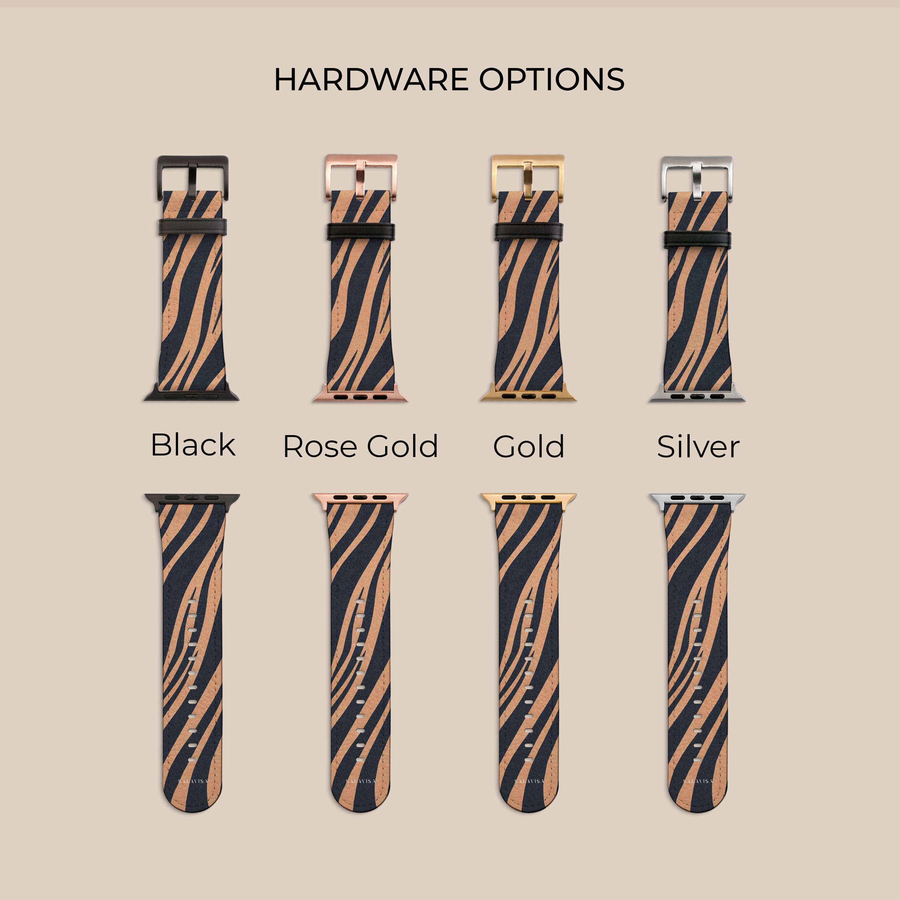 Premium Copper Zebra Pattern Apple Watch Band - Stylish & Durable Replacement Strap for Apple Watch Series 1/2/3/4/5/6/7/8/SE - Perfect for Workouts, Fashion & Everyday Wear