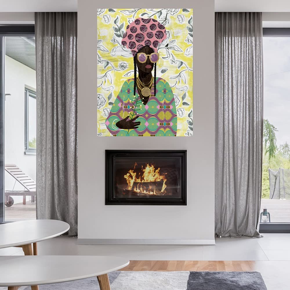 Queen of the Flowers Canvas Wall Art - 24x32 Inch Floral Painting by Nikki Chu - Ready to Hang Home Decor for Living Room, Bedroom, Office - Perfect for Housewarming Gifts & Interior Design