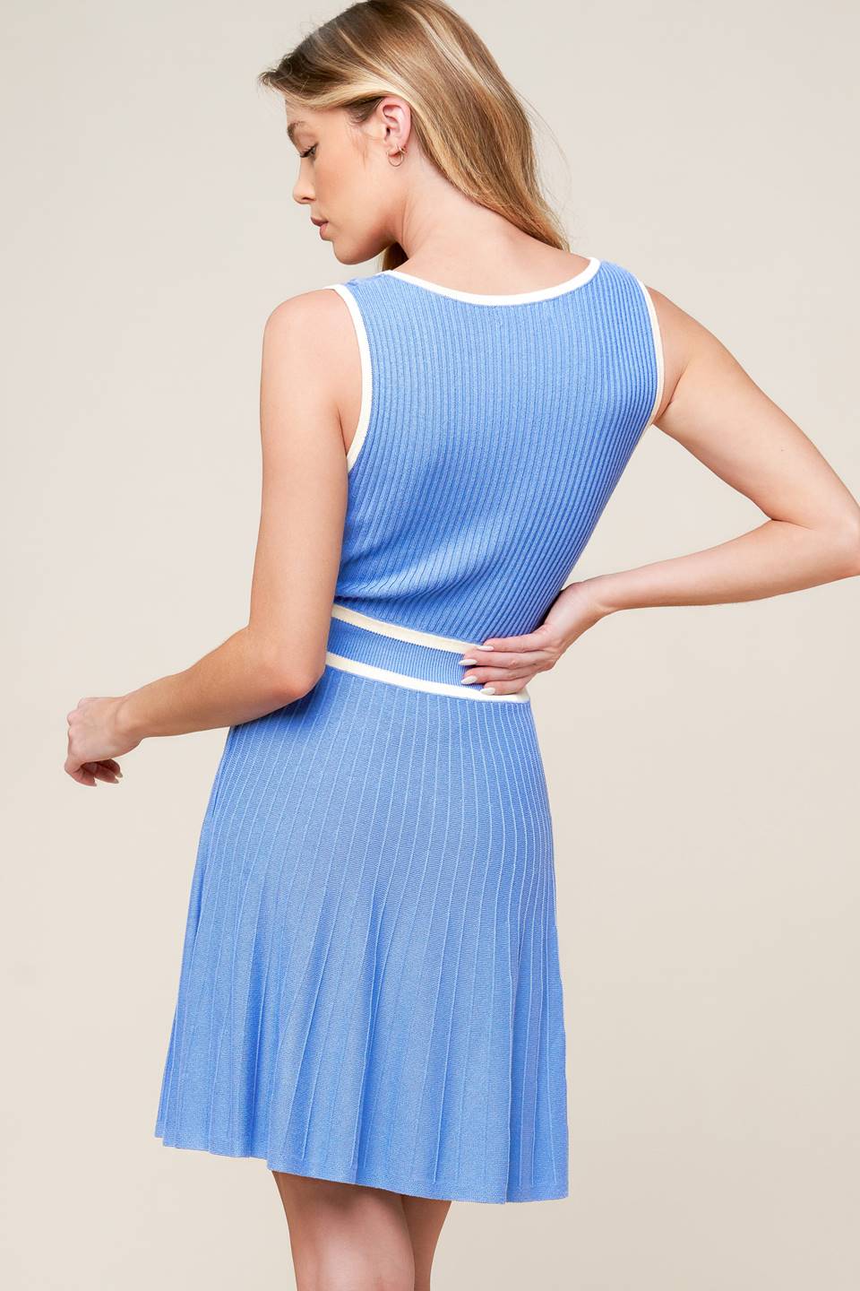 Endlessly Darling Blue Knit Mini Dress - Women's Casual Summer Outfit for Beach, Party & Date Night