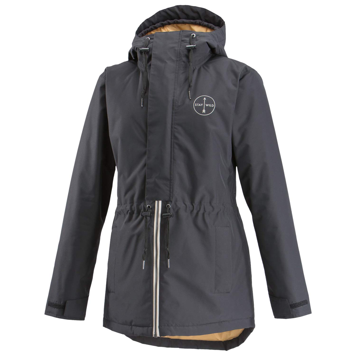 AIRBLASTER Stay Wild Women's Waterproof Ski Jacket - Insulated Winter Parka Coat for Snowboarding & Cold Weather (Black, Size S) | Perfect for Ski Resorts, Mountain Adventures & Everyday Winter Wear