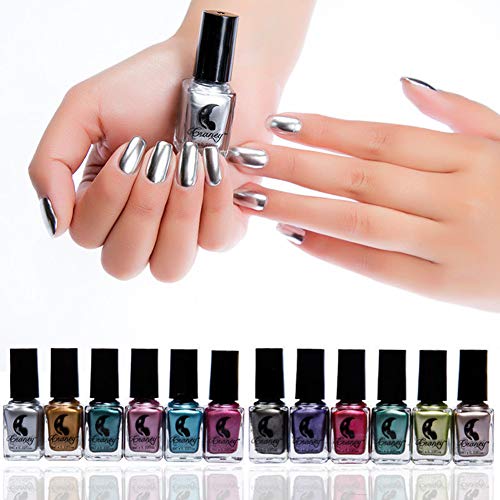 Acamifashion 6ml Metallic Chrome Mirror Effect Nail Polish - #14 Rose Gold | Long-Lasting Manicure & Nail Art Stickers for Parties, Weddings & Special Occasions