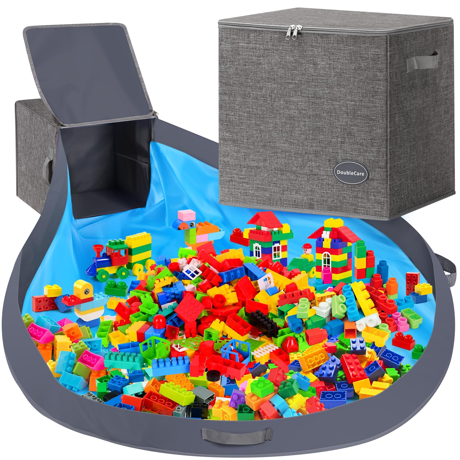 2-in-1 Toy Storage Organizer & Removable Play Mat 56