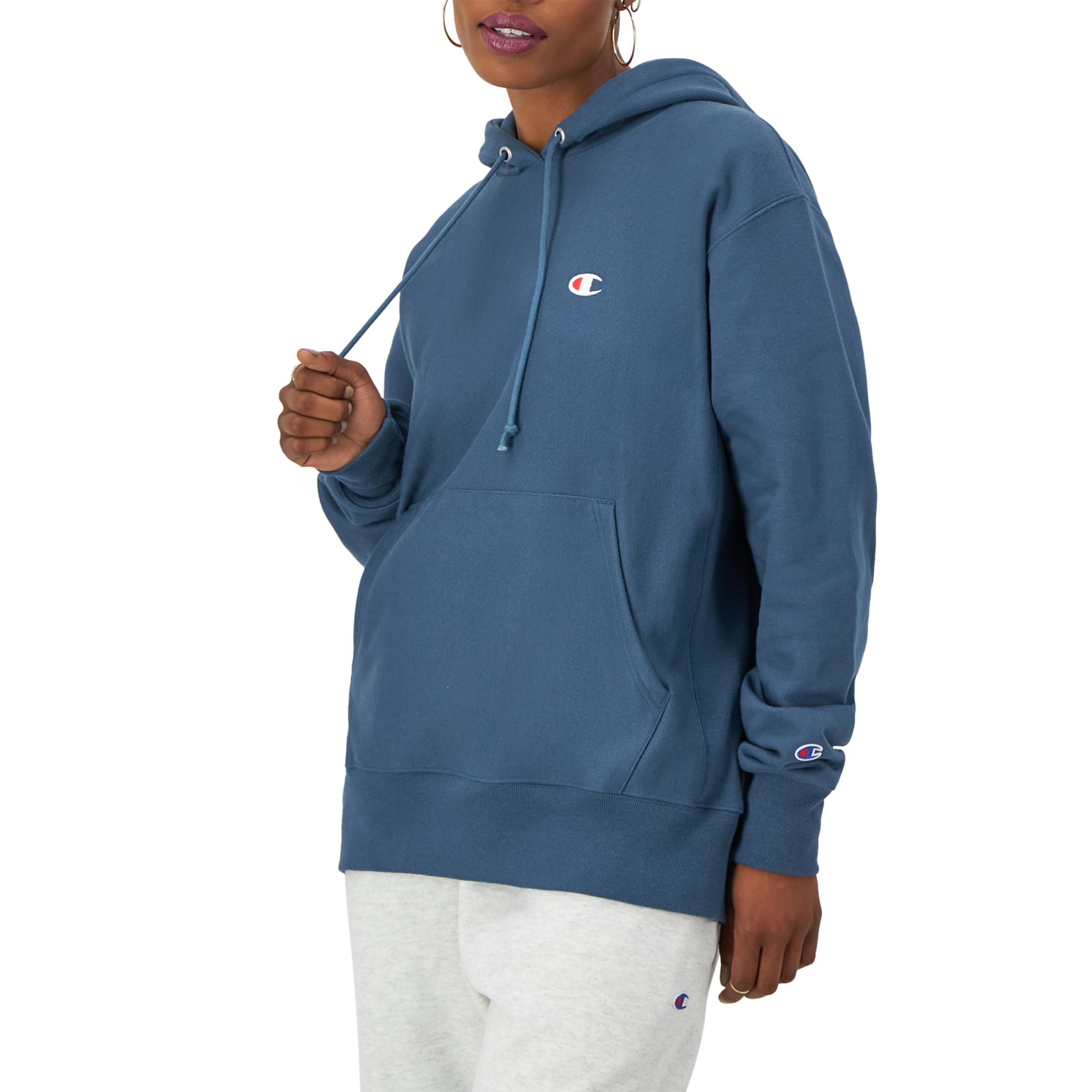 Champion Women's Reverse Weave Oversized Fleece Hoodie - Heavyweight Pullover Sweatshirt for Casual Wear, Street Style & Winter Comfort