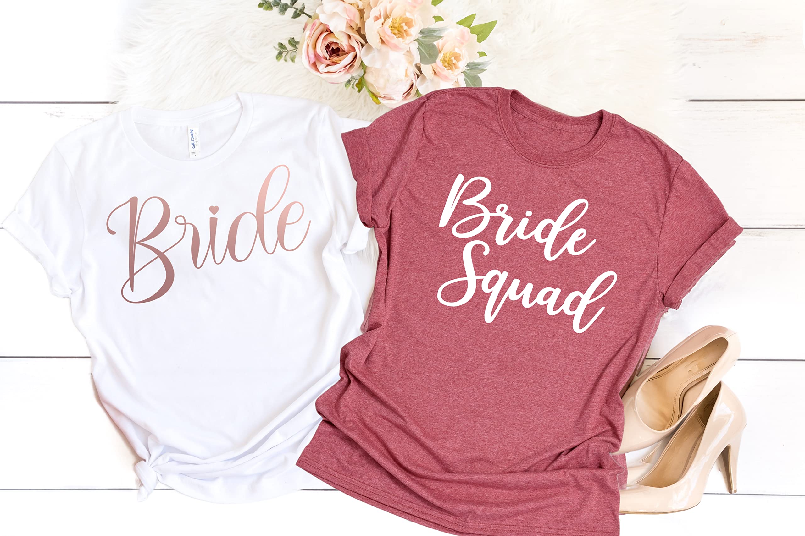 Bride Squad T-Shirt - Cute Bachelorette Party Shirt, Bridal Party Tee for Wedding, Bridesmaid Gift - Perfect for Bachelorette Parties & Wedding Celebrations