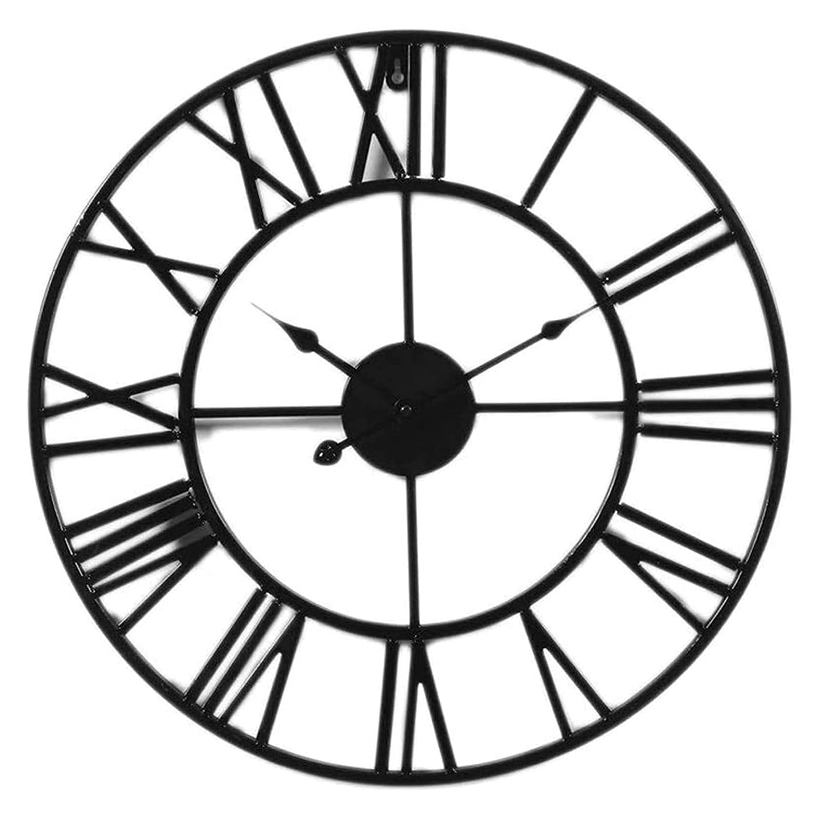 50CM Nordic Metal Roman Numeral Wall Clock - Silent Decorative Circular Wrought Iron Hollow Design for Living Room, Bedroom & Office | Home Wall Watches (Color: A)