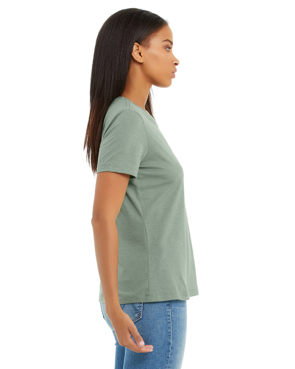 Bella + Canvas 6400CVC Women's Relaxed Fit Heather Short Sleeve T-Shirt - Soft Cotton Blend Tee for Casual Wear, Workout & Everyday Comfort