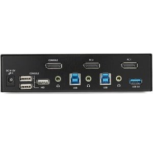 2-Port DisplayPort KVM Switch 4K 60Hz with USB 2.0 Hub - DisplayPort 1.2 KVM Switcher for Dual Monitor PC Setup - Ideal for Home Office, Gaming & Workstation Use