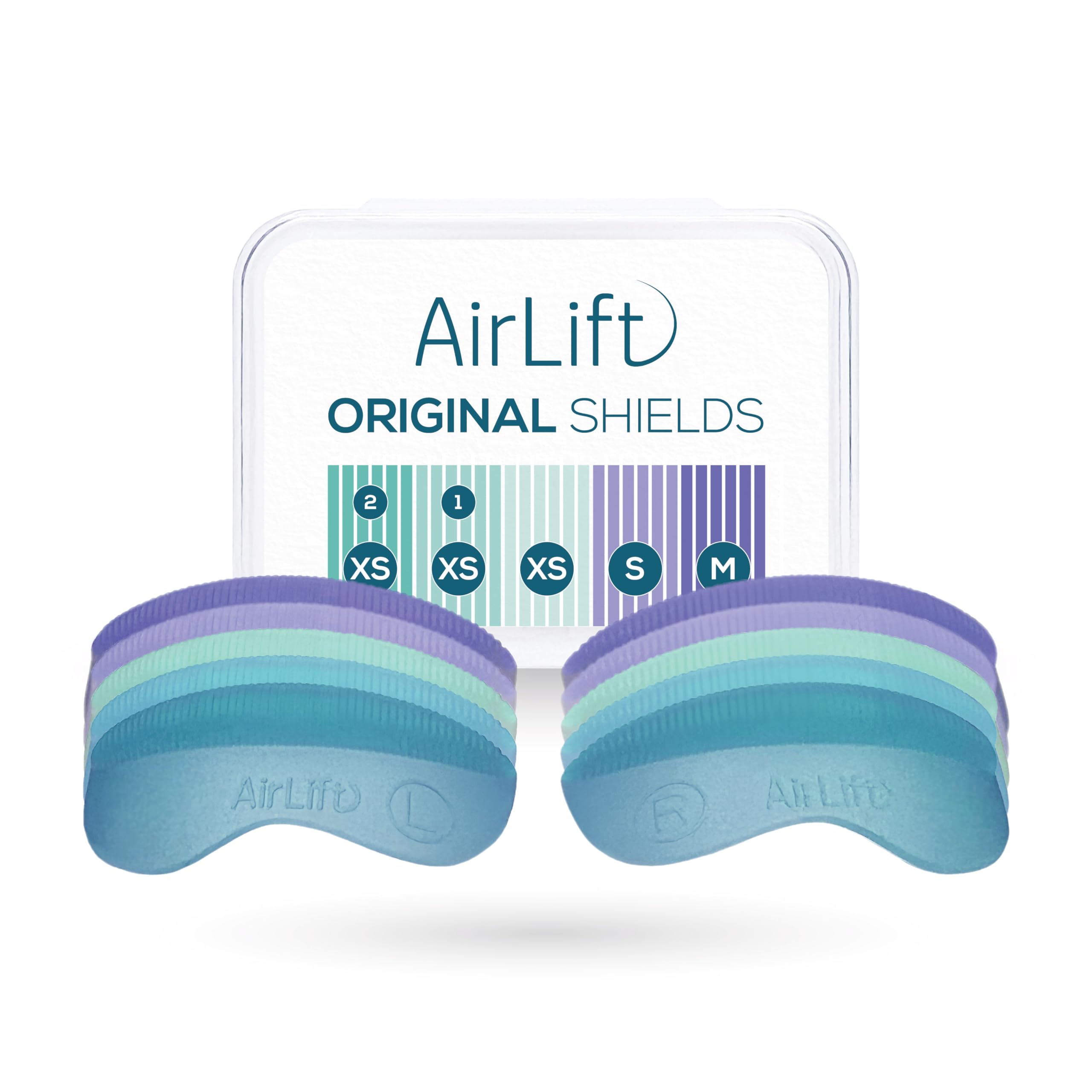 AirLift ORIGINAL Silicone Lash Lift Shields - Reusable Eyelash Perming Tools with Grooves (Sizes M, S, XS, XS1, XS2) - Perfect for Salon Professionals & DIY Lash Lifting at Home