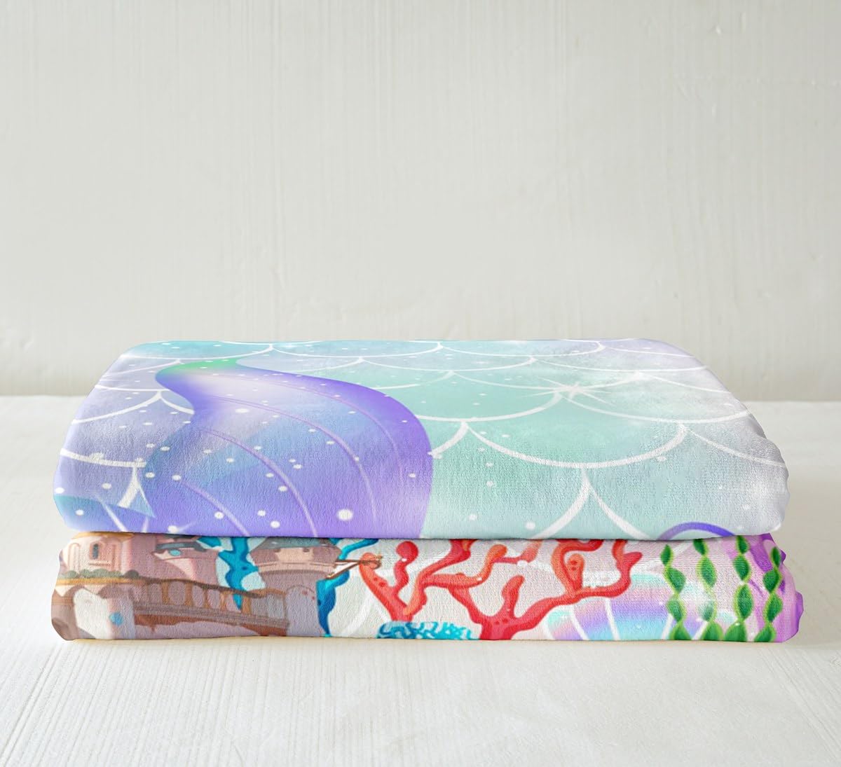 Mermaid Tail Blanket for Girls - Soft Fleece Mermaid Scale Throw Blanket 50