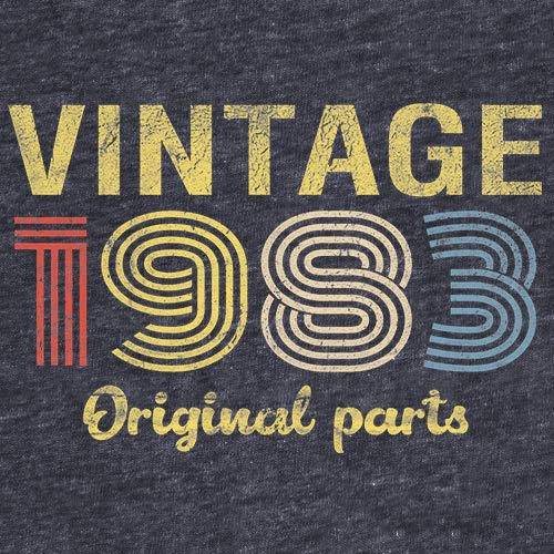 Vintage 1983 Retro 42nd Birthday Gift for Men - Original Parts Themed T-Shirt - Perfect for 42nd Birthday Parties & Nostalgic Celebrations