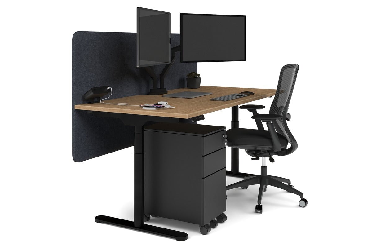 Flexi Premium Height Adjustable Single Workstation Desk - 1800L x 800W with Cable Management Scallop | Ergonomic Standing Desk for Home Office & Workspace