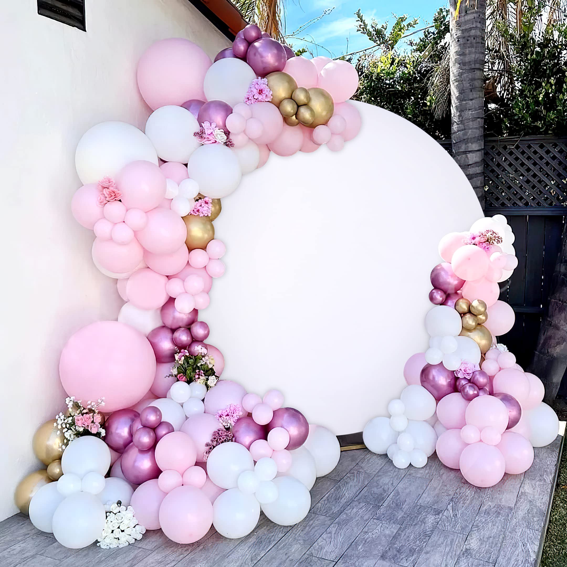 7.2x7.2ft White Round Backdrop Cover - Perfect Circle Photography Background for Valentine's Day, Birthday Parties, Baby Showers & Weddings | Photo Booth Decor, Event Backdrop, Social Media Content Creation