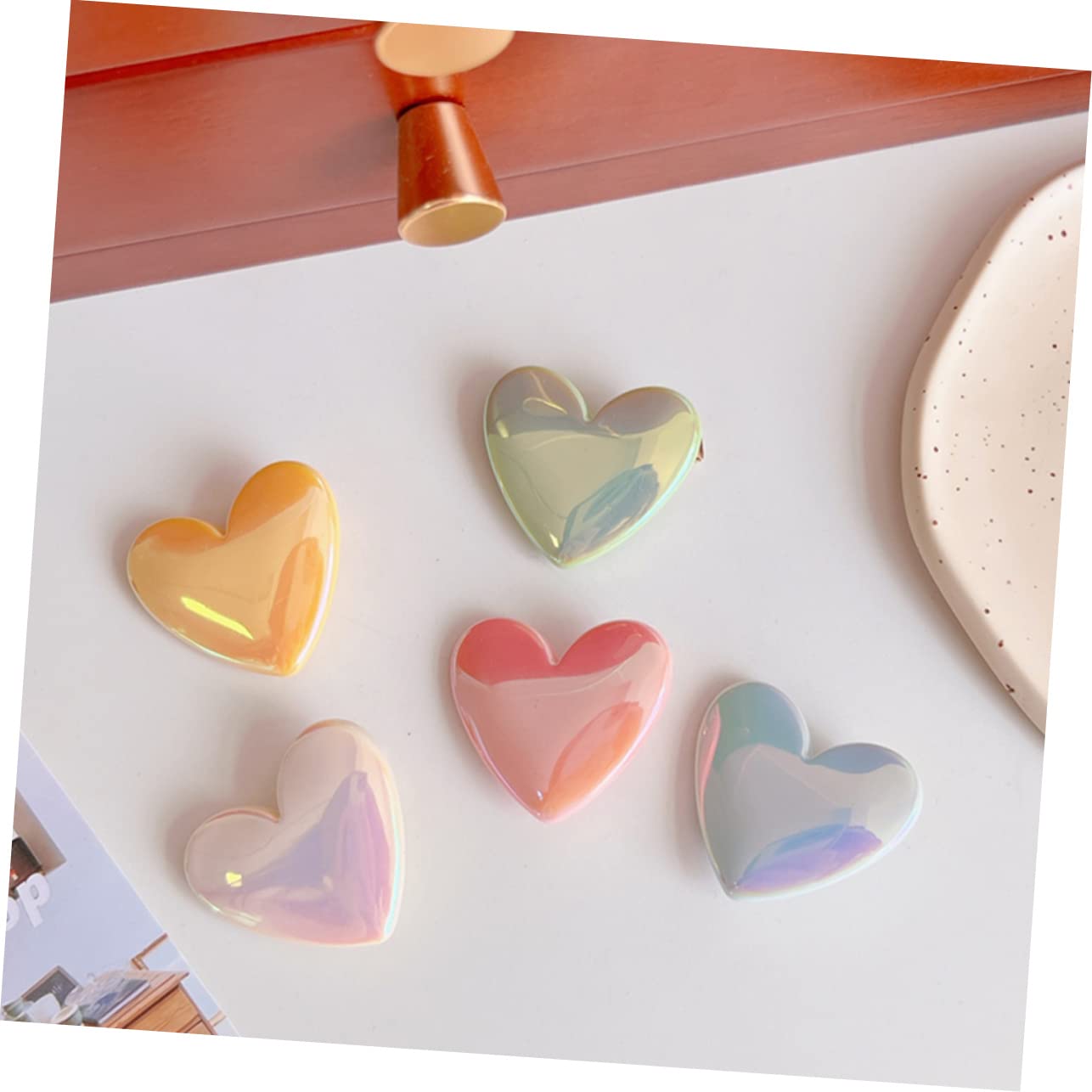 LALAFINA 20Pcs Kids Hair Clips - Cute Heart Barrettes for Girls, School & Party Use
