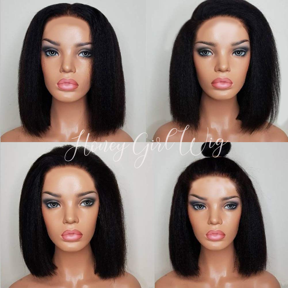 9A Grade 360 Lace Frontal Wig - 150% Density Pre Plucked Kinky Straight Human Hair Wig with Baby Hair | 14