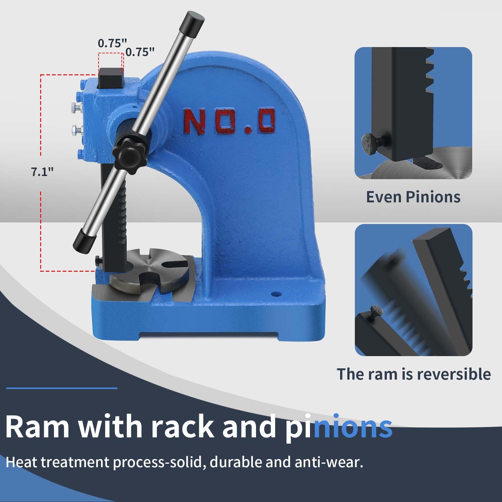 0.5 Ton Manual Arbor Press - Heavy Duty Cast Iron Desktop Punch Press Machine for Riveting, Punching Holes & Metalworking | Perfect for Jewelry Making, Leather Craft & DIY Metal Projects
