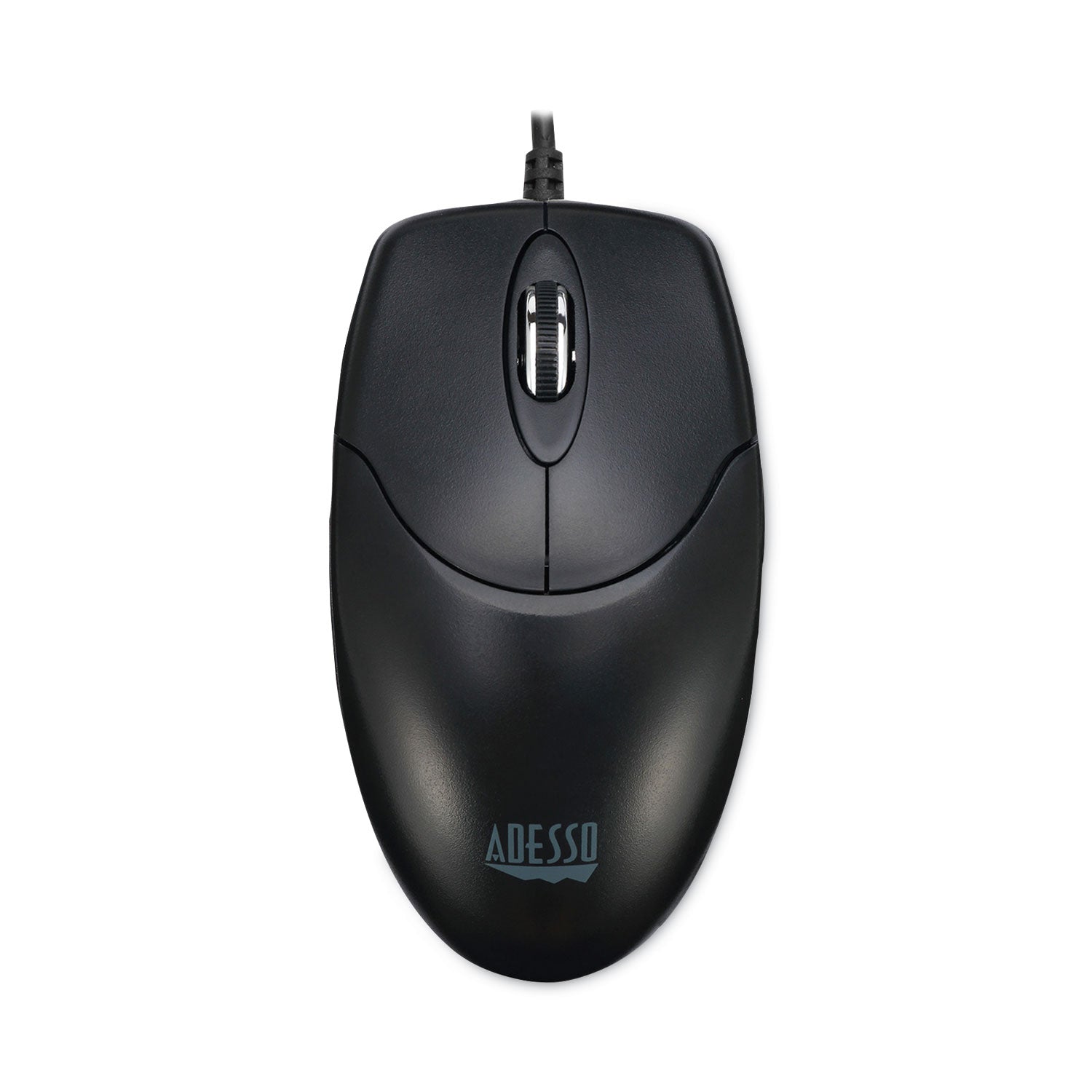 Adesso Ergonomic 3-Button USB Optical Mouse with Scroll Wheel - Ambidextrous Design for Left/Right Hand Use - Compatible with Windows & Mac - Perfect for Office, Home & Gaming (Black)