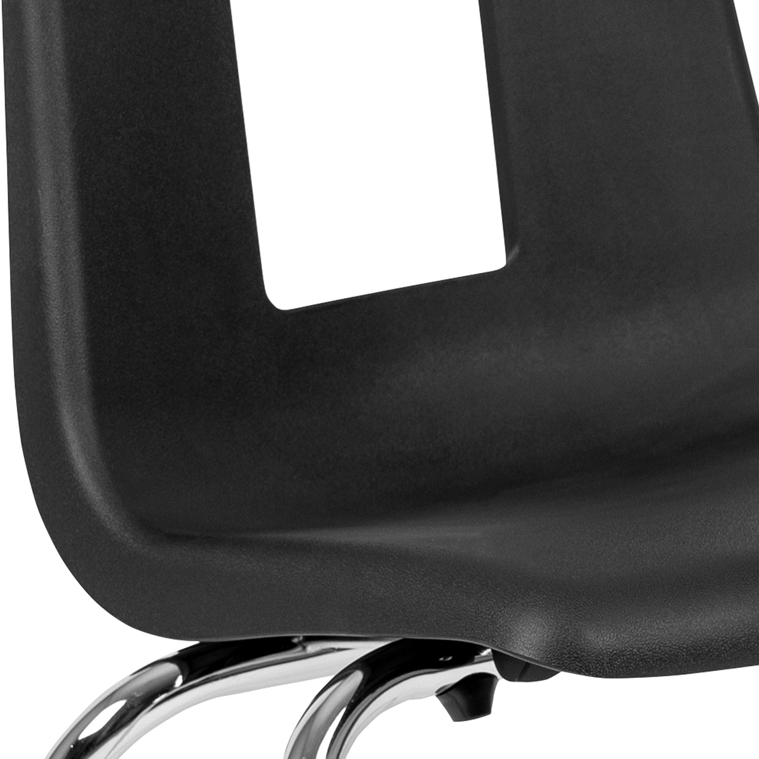 EMMA + OLIVER 4-Pack Black 18-inch Stackable School Chairs for Students - Durable Classroom Chairs for School, Office, and Home Study Use