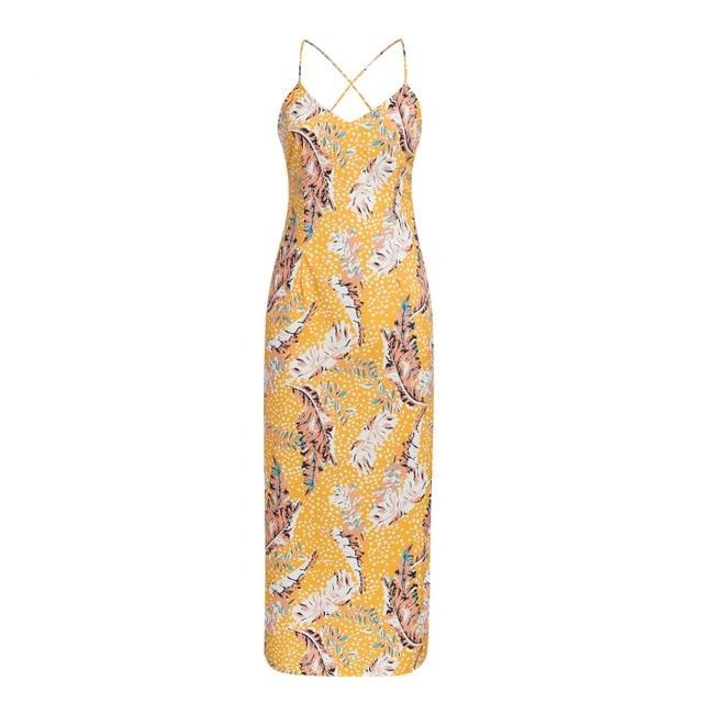 Sexy Floral Print Backless Sleeveless Bodycon Maxi Dress for Women - Perfect for Summer Beach Parties, Vacations & Date Nights