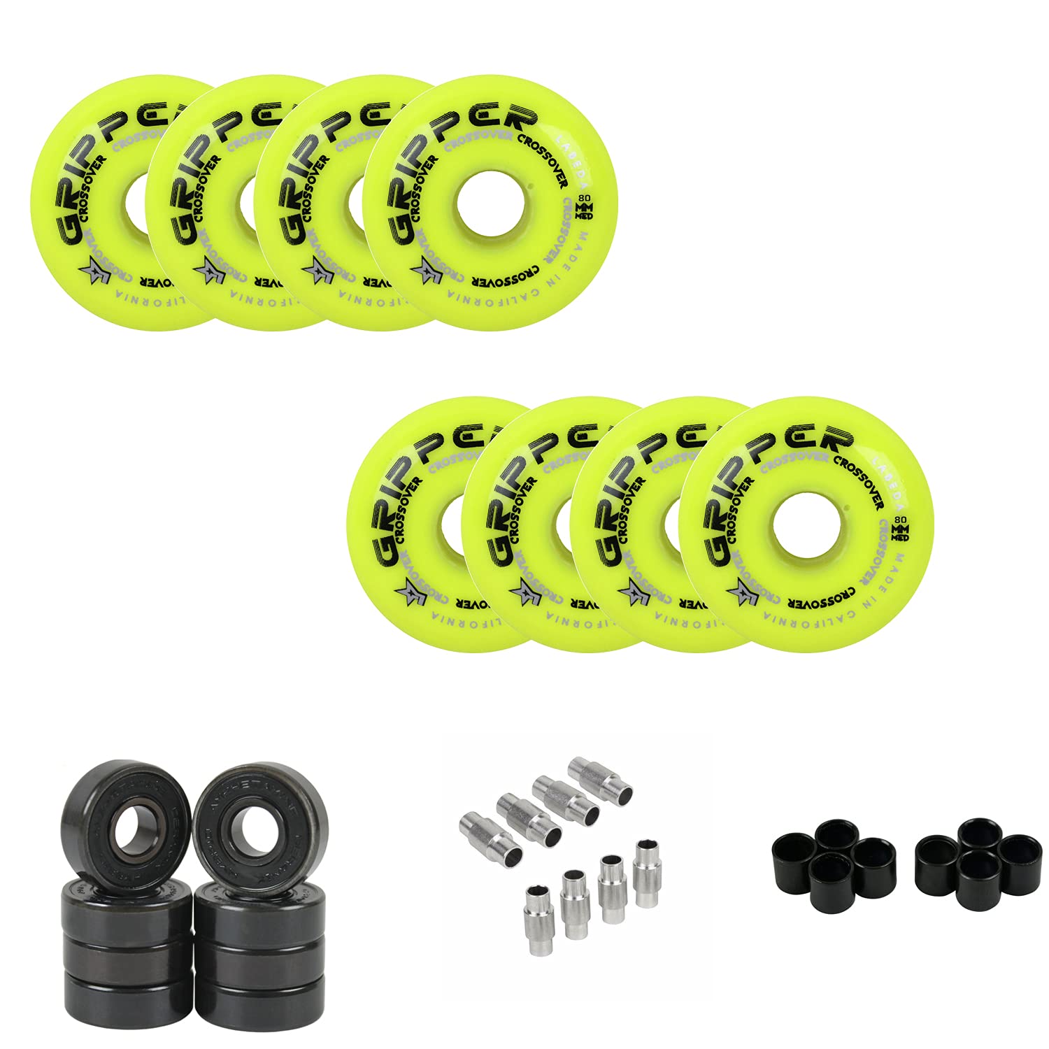 Labeda Gripper Roller Hockey Wheels with Hybrid Ceramic Bearings - Multiple Colors & Sizes Available for Indoor/Outdoor Hockey Skating