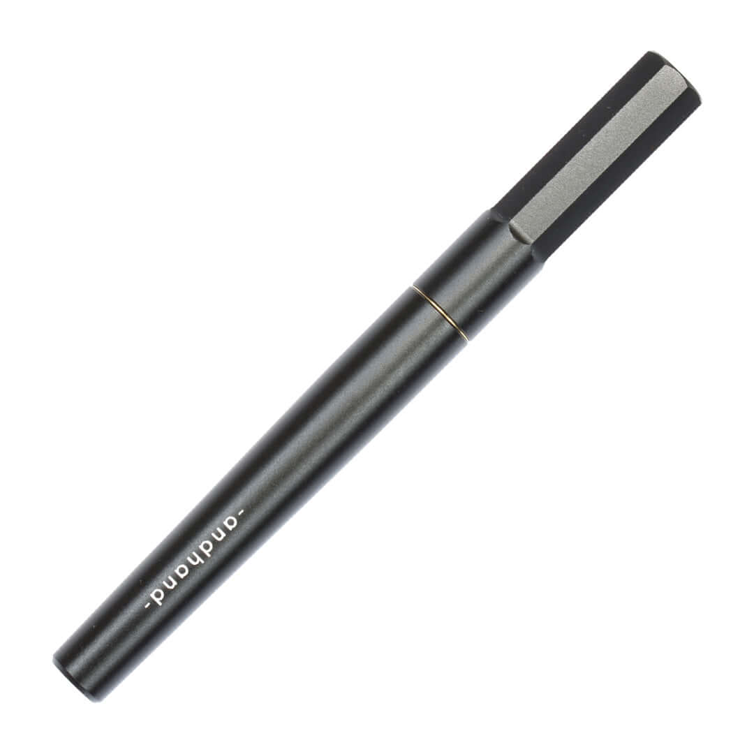 Andhand Method Fountain Pen with Medium Nib - Premium Black & Brass Design for Writing, Calligraphy, and Office Use