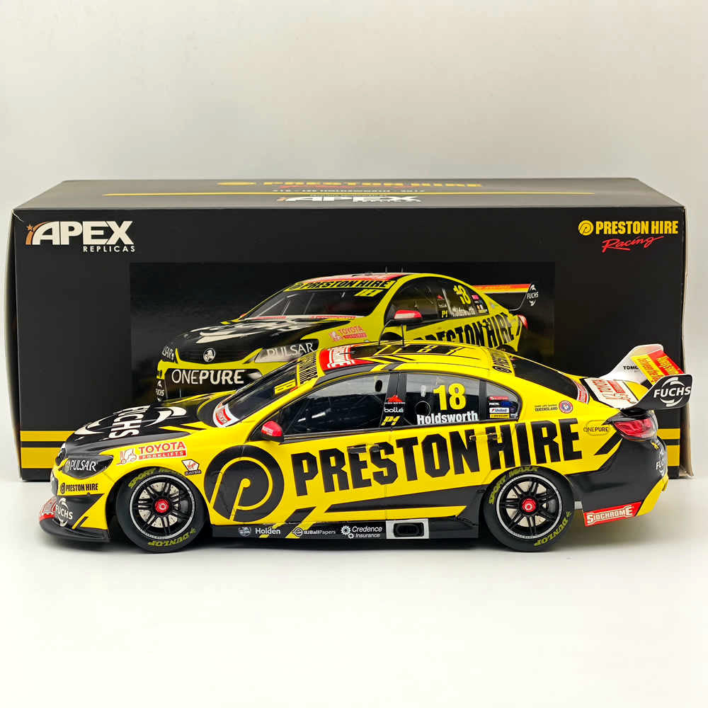 APEX 1/18 Scale Holden VF Commodore PRESTON HIRE RACING #18 LEE HOLDSWORTH 2017 AD80707 Diecast Model Car - Limited Edition Collectible for Racing Fans & Display