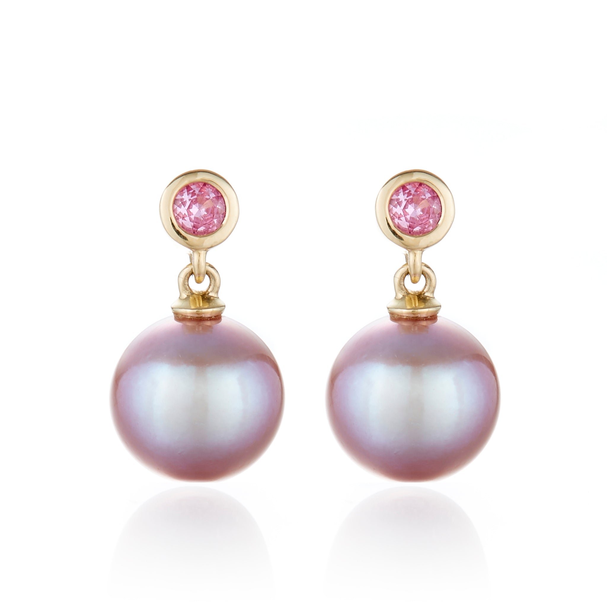 Exquisite Pink Sapphire & Pink Pearl Drop Earrings for Women | Elegant Dangle Jewelry Gift for Brides, Party & Special Occasions