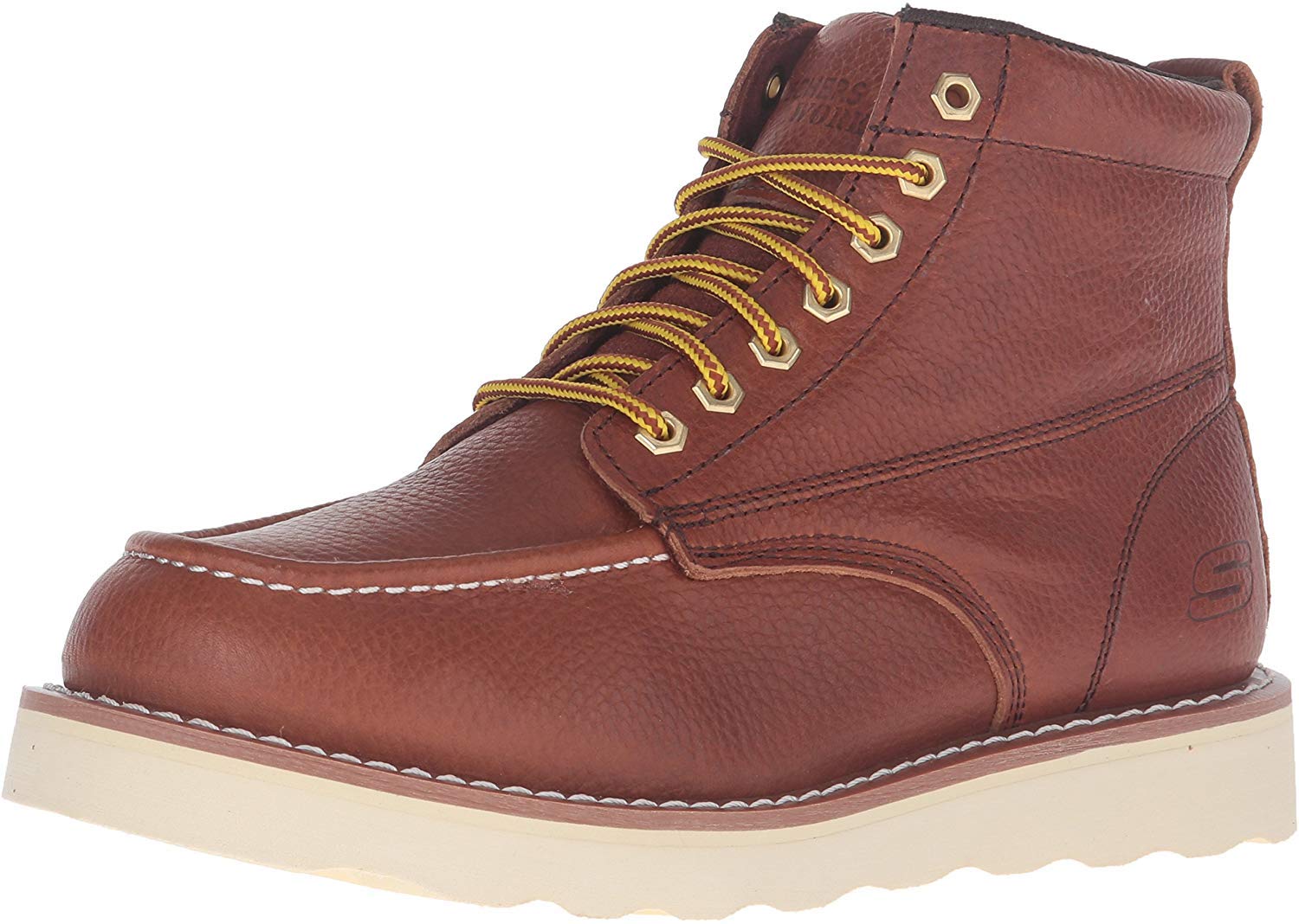 Skechers for Work Men's Pettus Boot - Slip Resistant Safety Shoes for Construction & Warehouse Workers - Comfortable Work Boots for Long Shifts